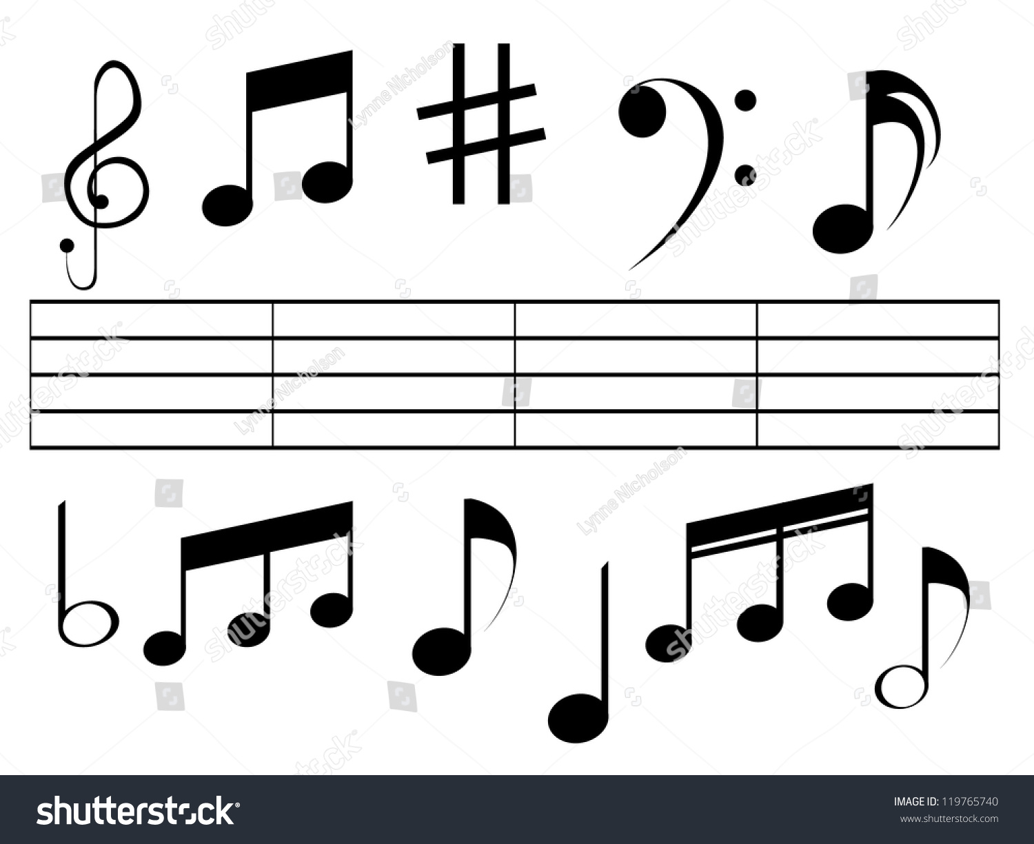 music-notes-stock-vector-illustration-119765740-shutterstock