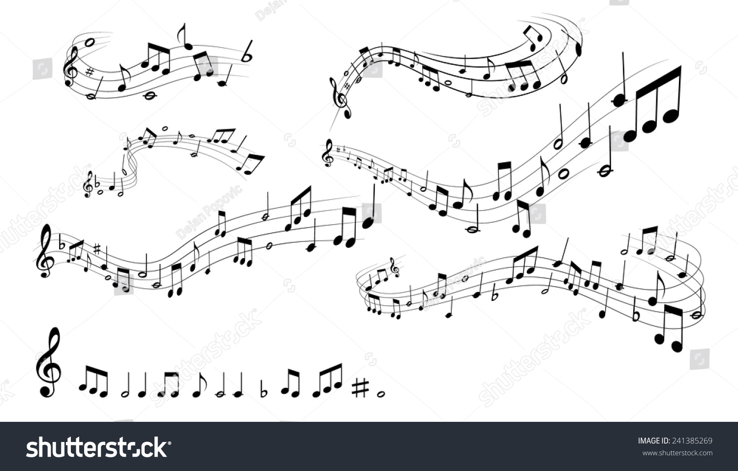 Music Notes. Stock Vector 241385269 : Shutterstock