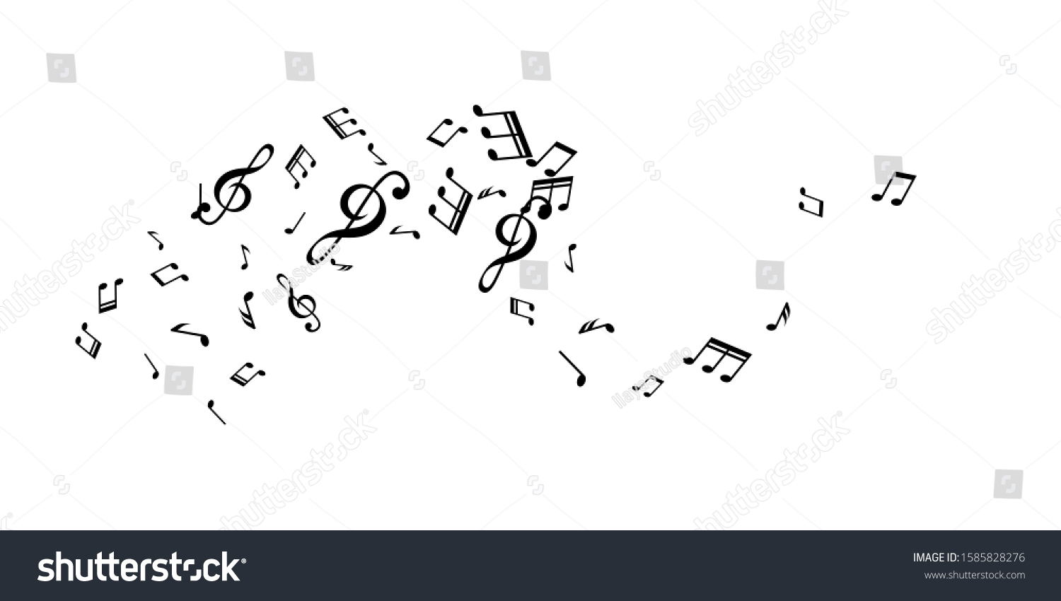 Music Notes Flying Design Elements Vector: เวกเตอร์สต็อก (ปลอดค่า ...
