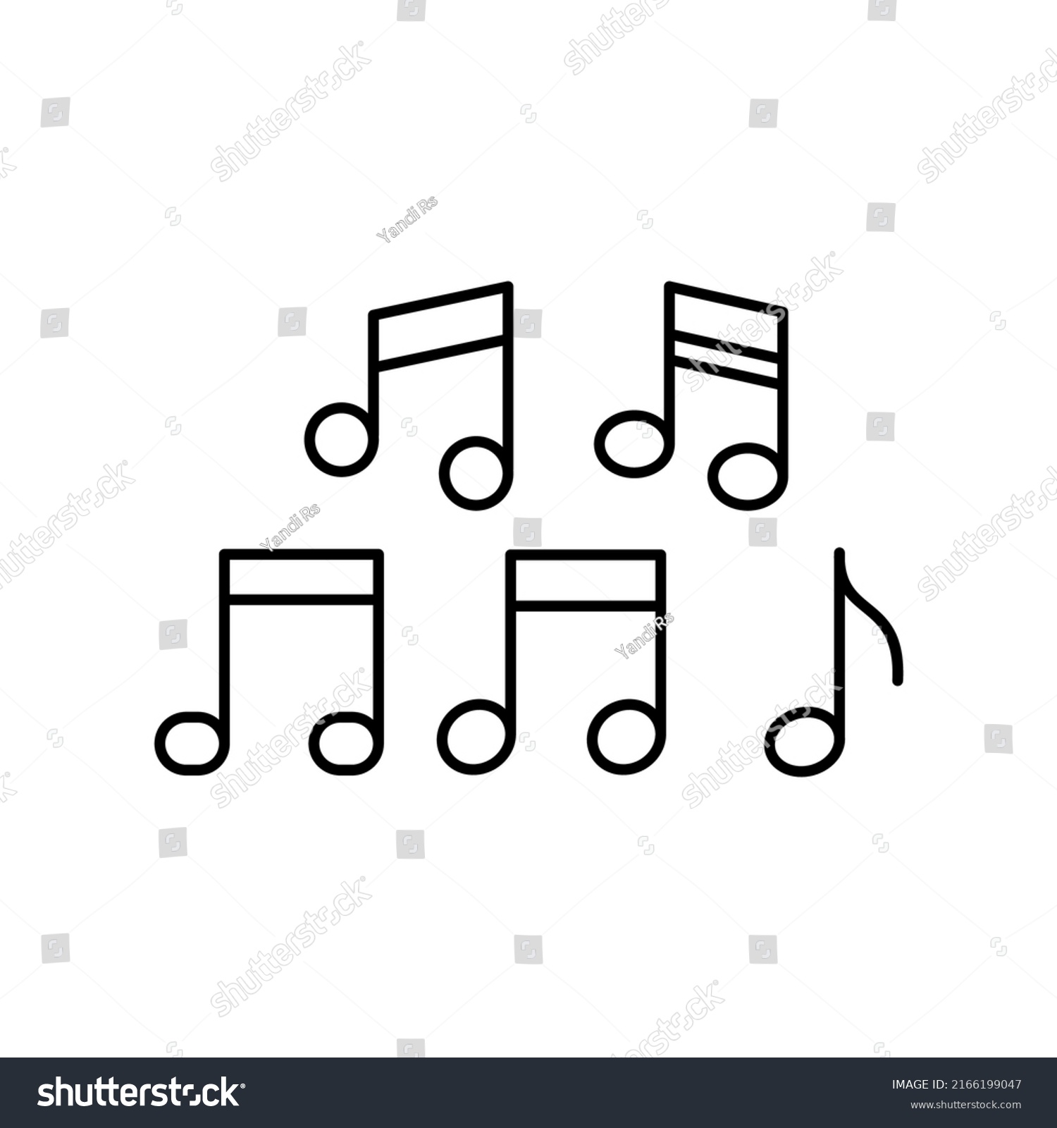 Music Notes Icon Set Vector Symbol Stock Vector Royalty Free