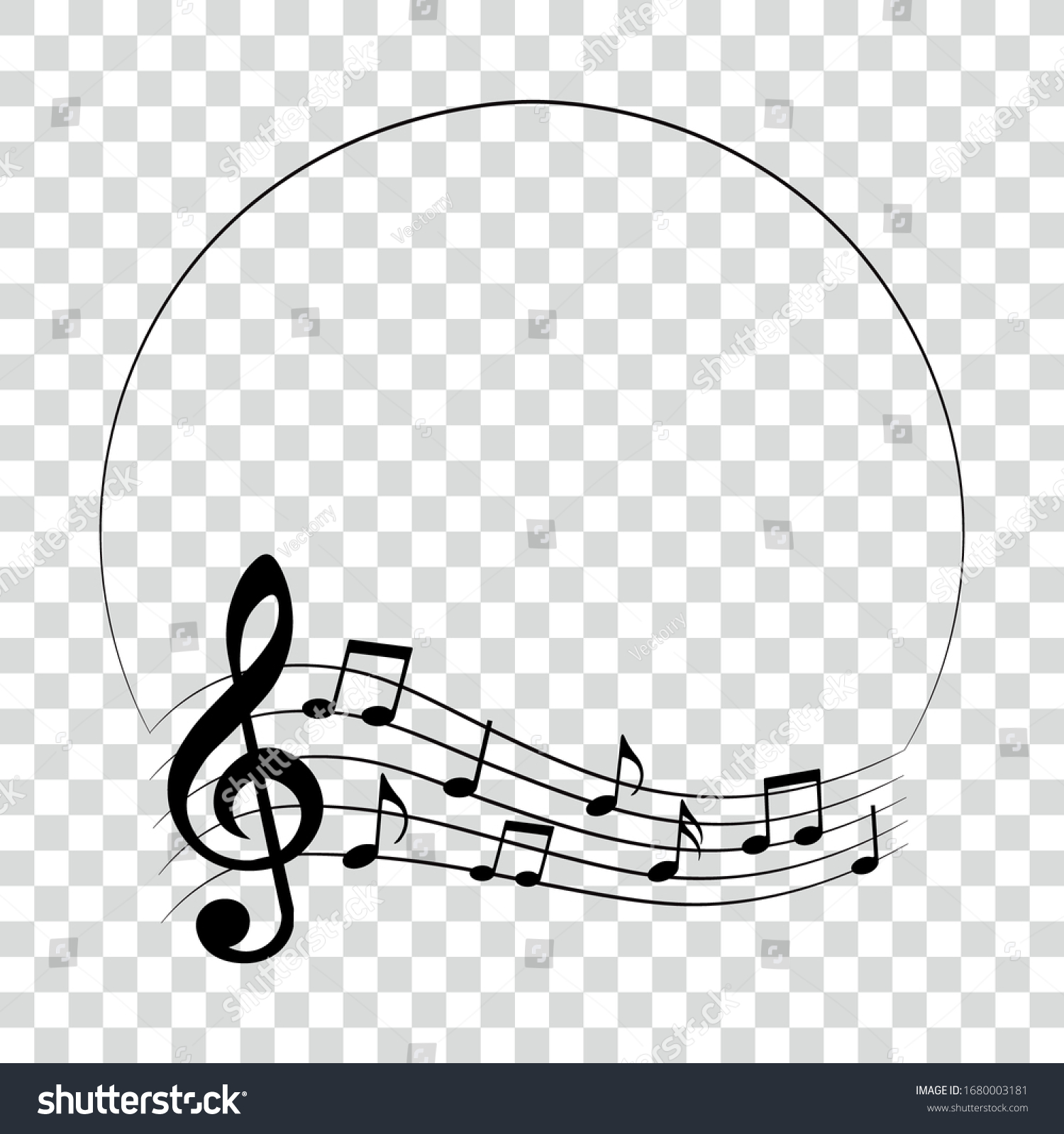丸枠の音符 ベクターイラスト のベクター画像素材 ロイヤリティフリー