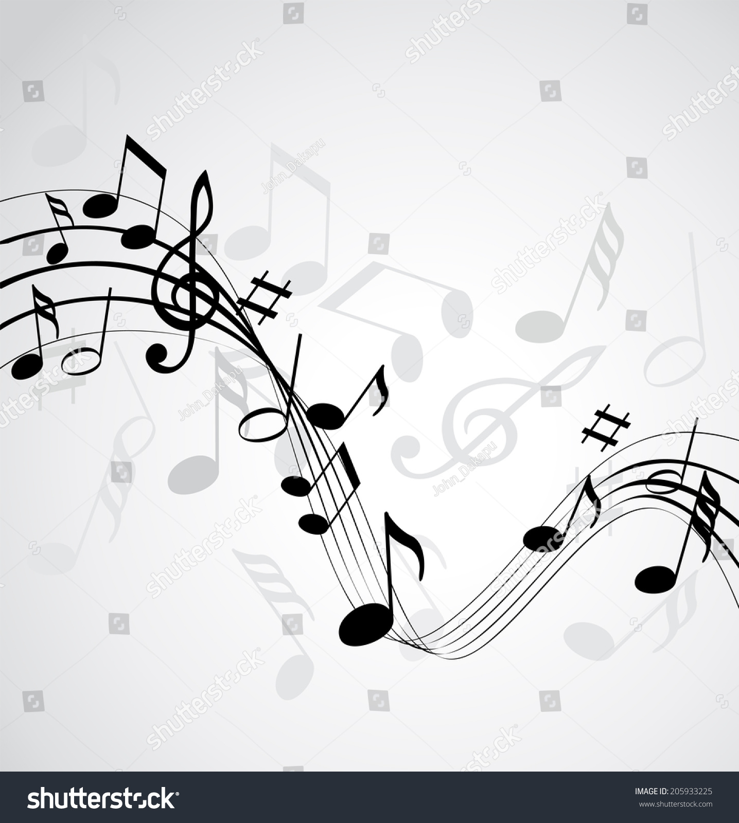 Music Notes On Solide White Background Stock Vector (Royalty Free ...