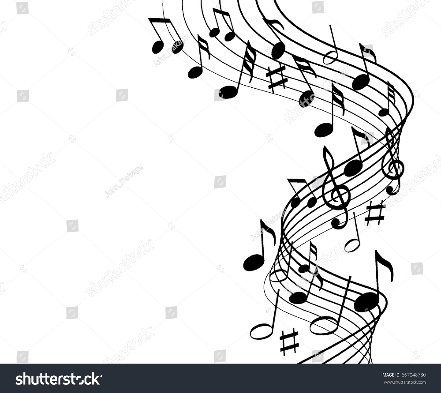 music-notes-on-solide-white-background-stock-vector-royalty-free