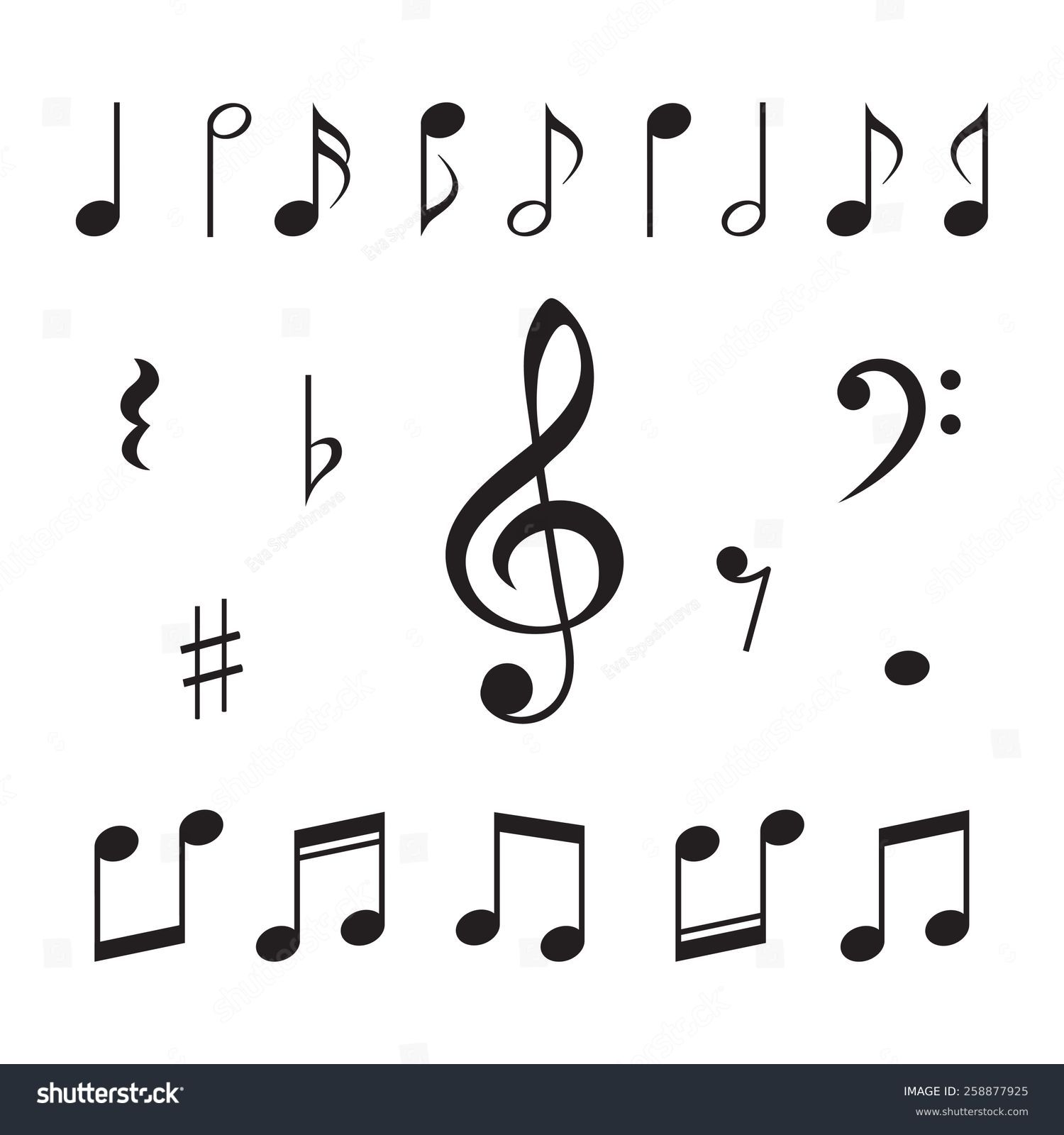 Music Notes. Vector Illustration. - 258877925 : Shutterstock