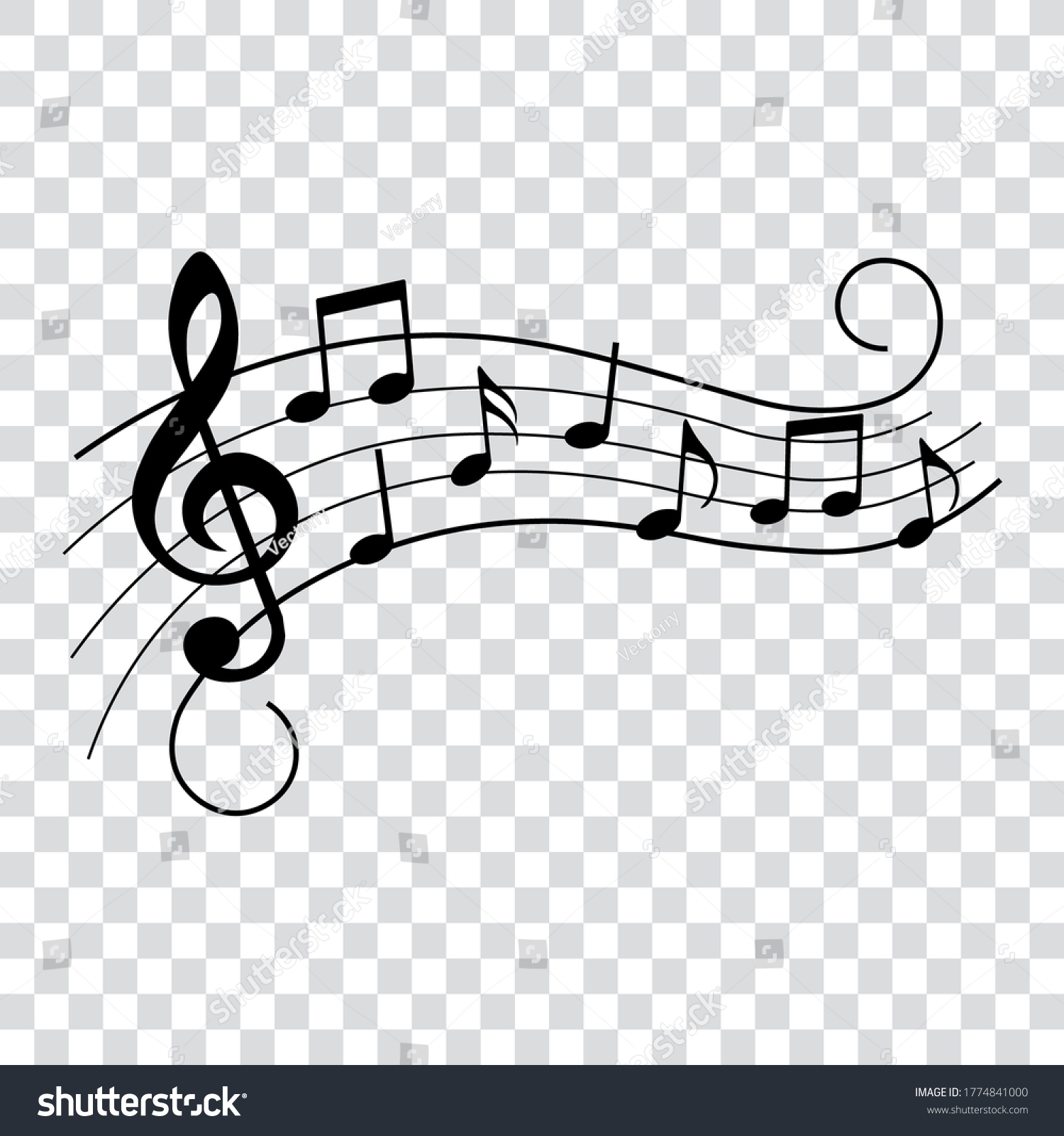 Music Notes Wave Design Swirls Eps10 Stock Vector (Royalty Free ...