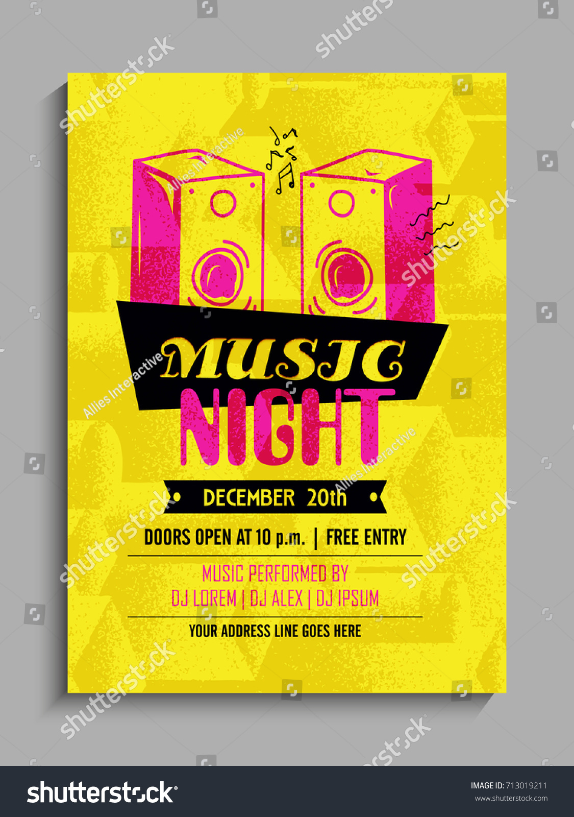 music party template party flyer party stock vector 713019211 music party template party flyer party stock vector 713019211, Presentation templates
