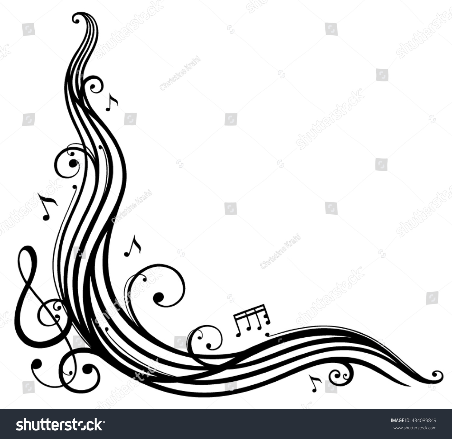 Music Sheet Music Notes Clef Vector Stock Vector 434089849 - Shutterstock