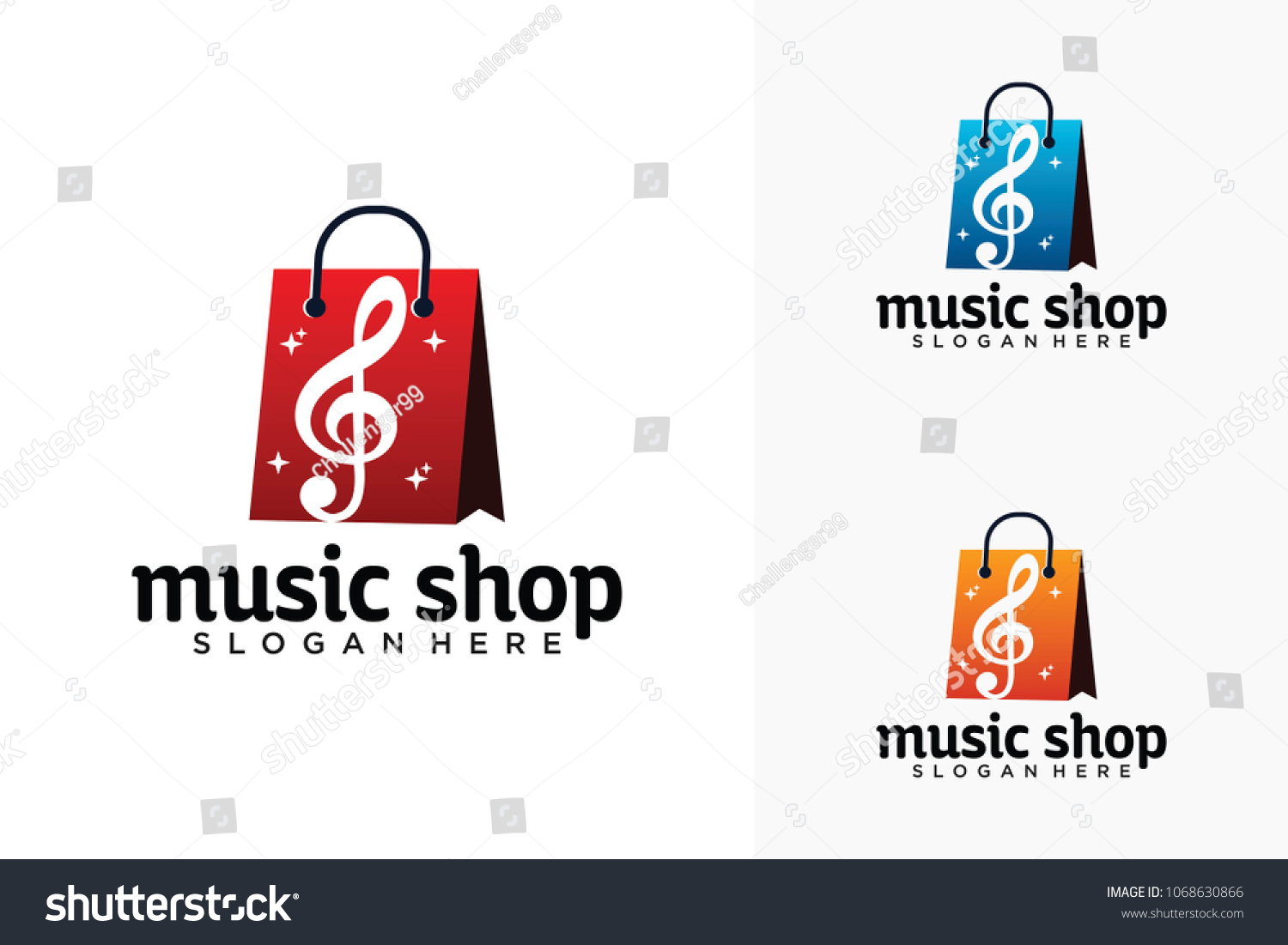 Music Shop Logo Design Stock Vector (Royalty Free) 1068630866