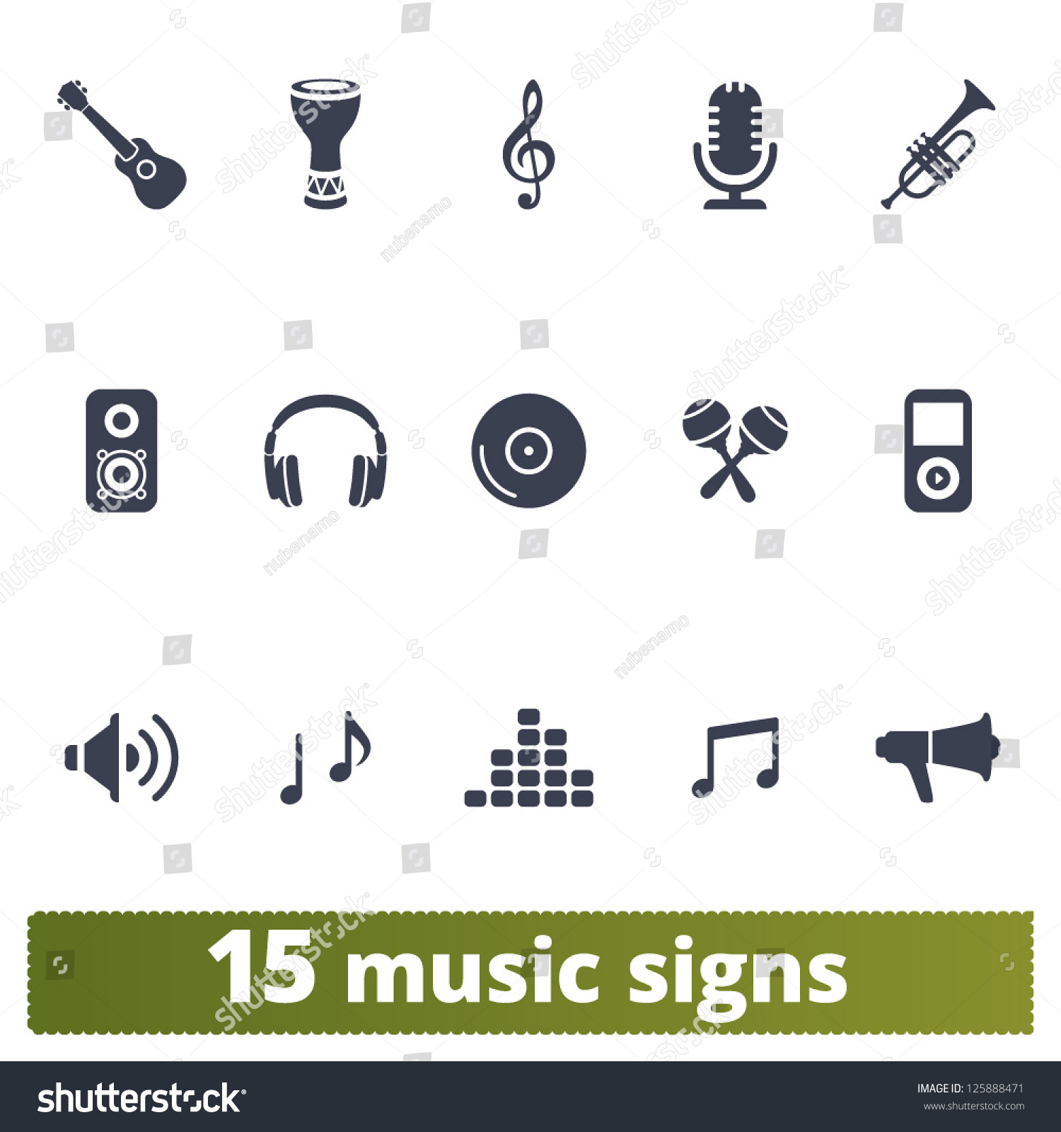 Music Signs: Vector Set Of Icons - 125888471 : Shutterstock