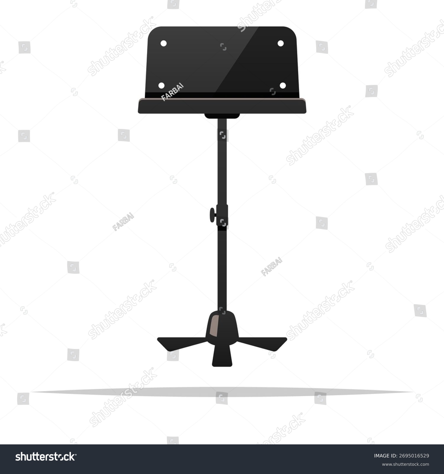black music stand on white background clip art preview