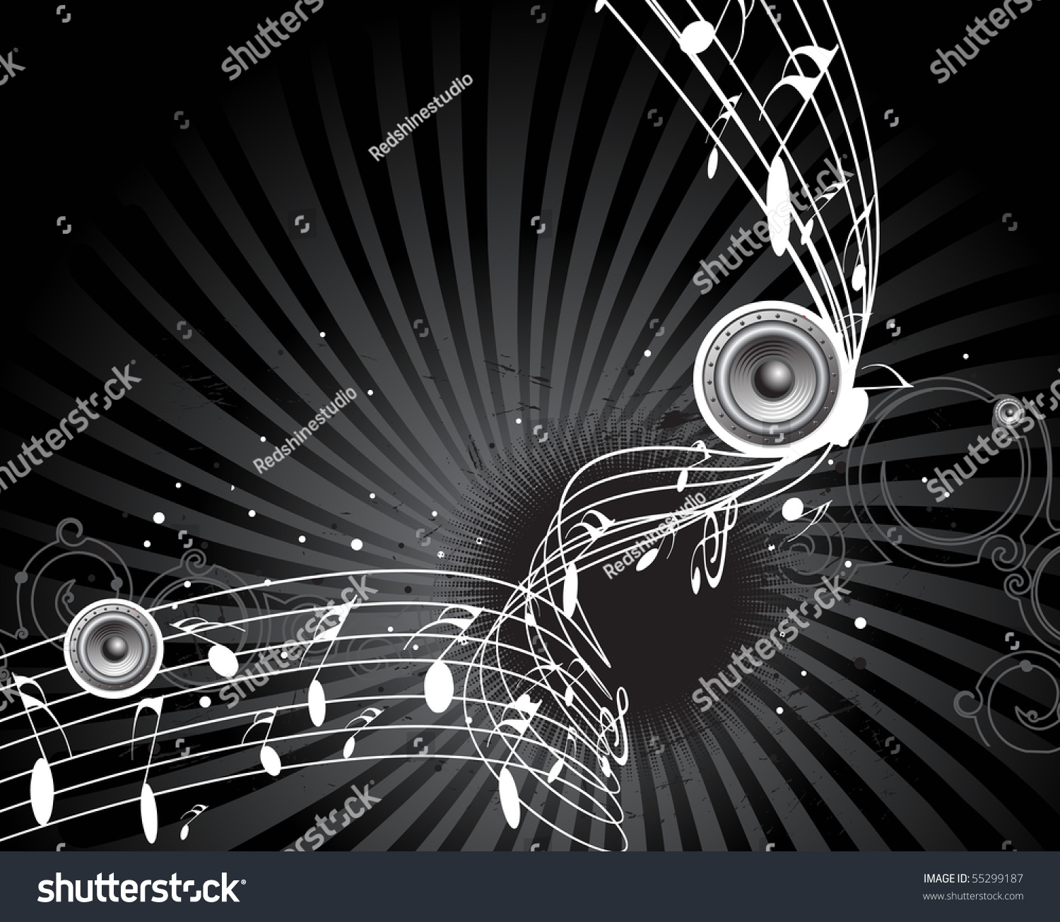 Music Theme Music Notes Design Use Stock Vector (Royalty Free) 55299187