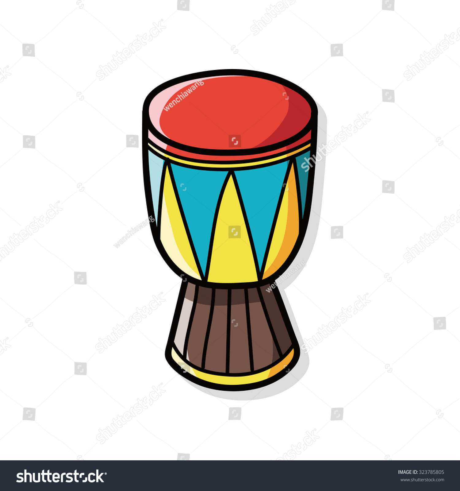 Musical Instrument Drum Doodle Stock Vector (Royalty Free) 323785805 ...