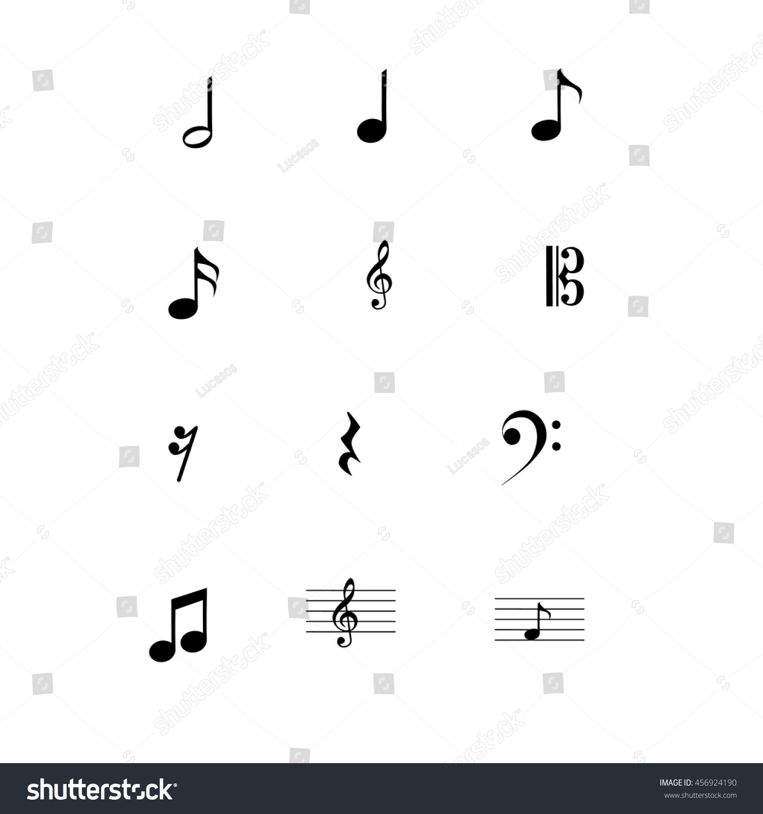 Musical Notes Stock Vector Illustration 456924190 : Shutterstock