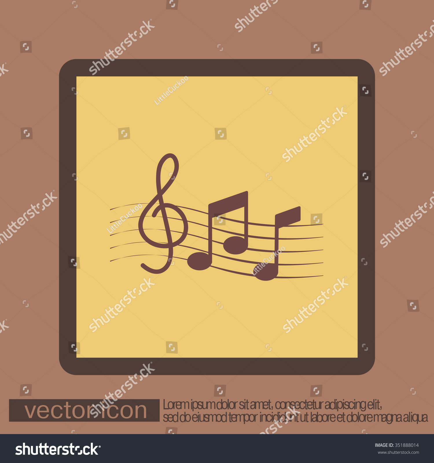 Musical Notes Treble Clef Symbol Muzykiki Stock Vector Royalty Free