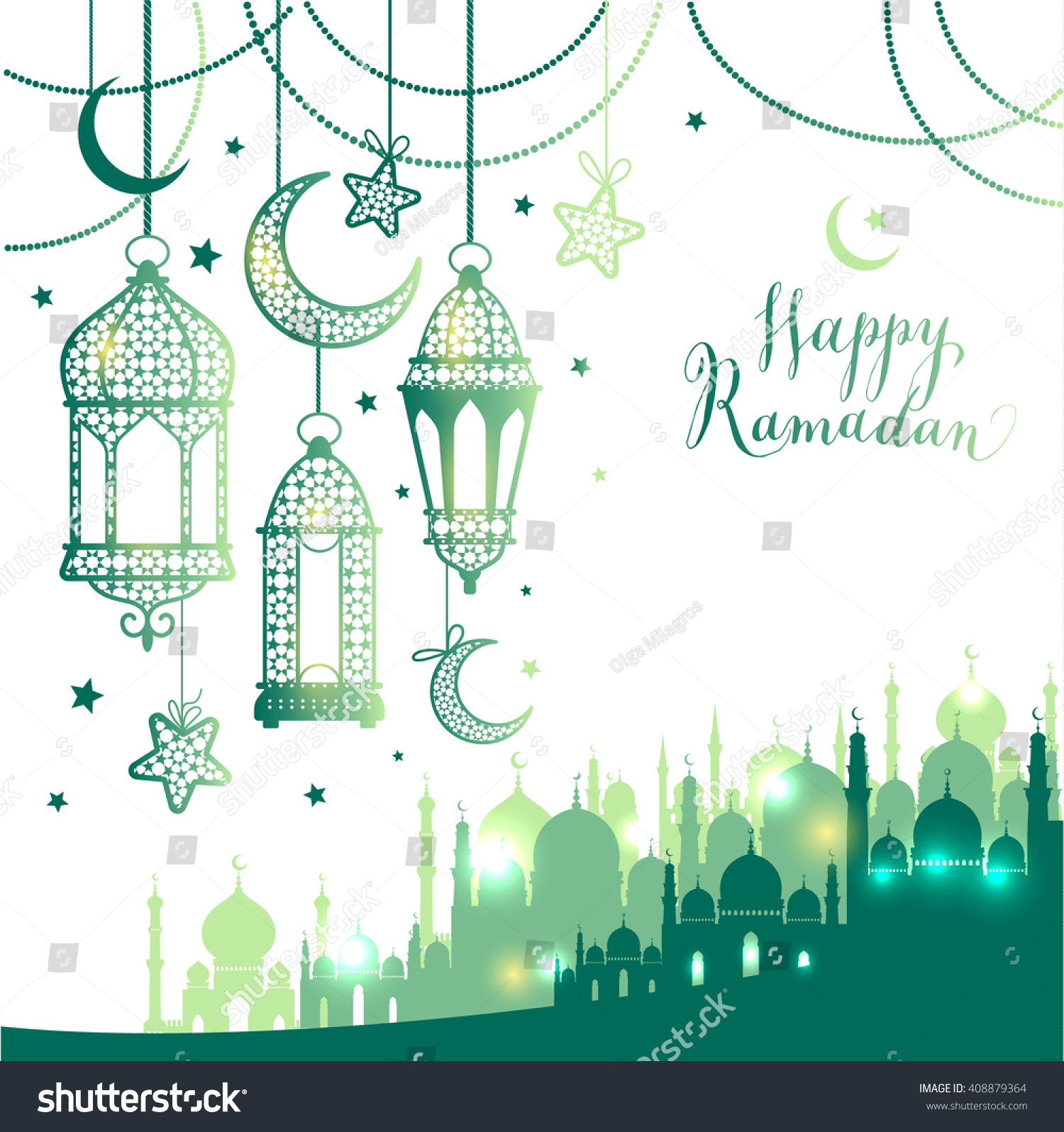 Muslim Abstract Greeting Banners Islamic Vector Stock 