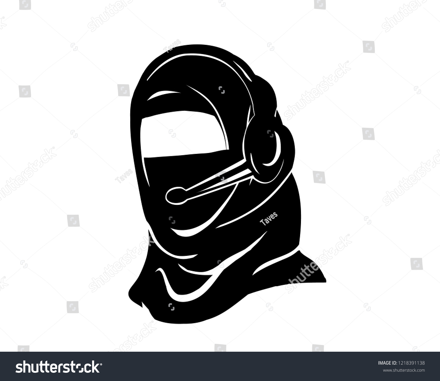 Muslim Arab Hijab Woman Call Center Stock Vector (Royalty Free ...