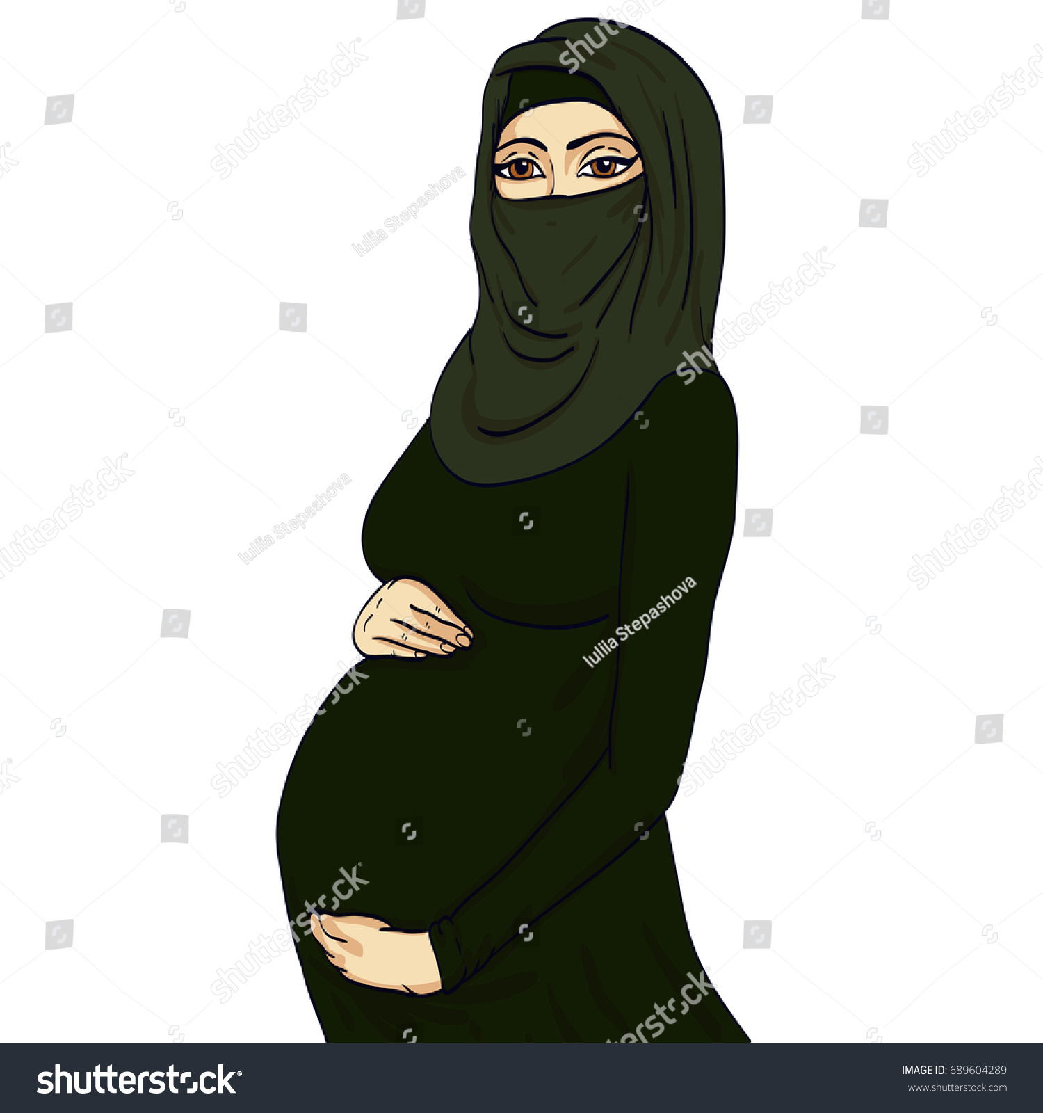 Muslim Arabic Woman Pregnancy Vector Illustration Image Vectorielle De Stock Libre De Droits 0174