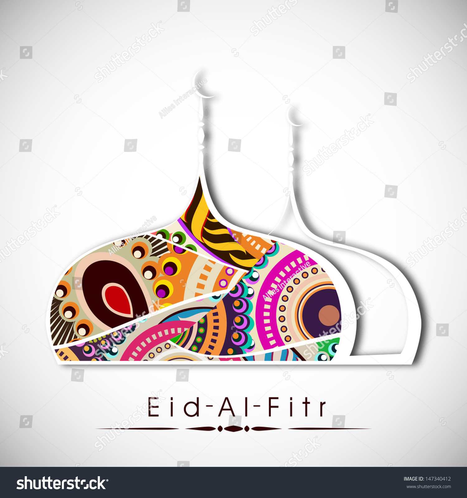 Muslim Community Festival Eid Al Fitr Stock Vector 