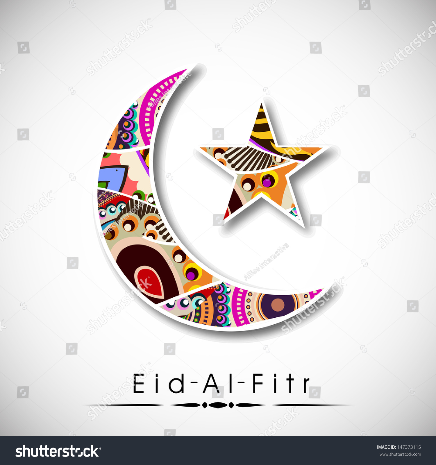 Muslim Community Festival Eid Al Fitr Stock Vector 