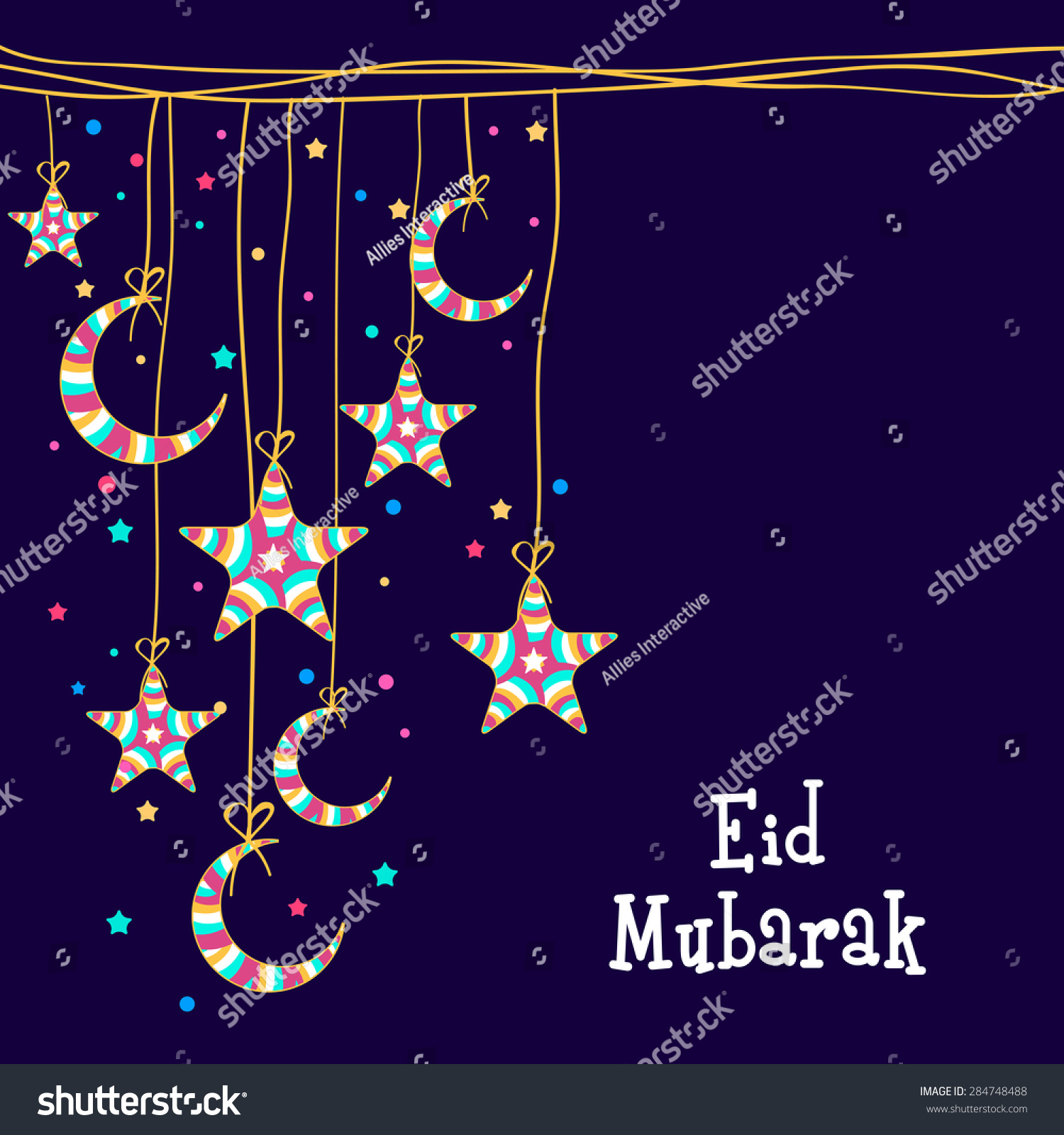 Muslim Community Festival Eid Mubarak Celebration Stock 