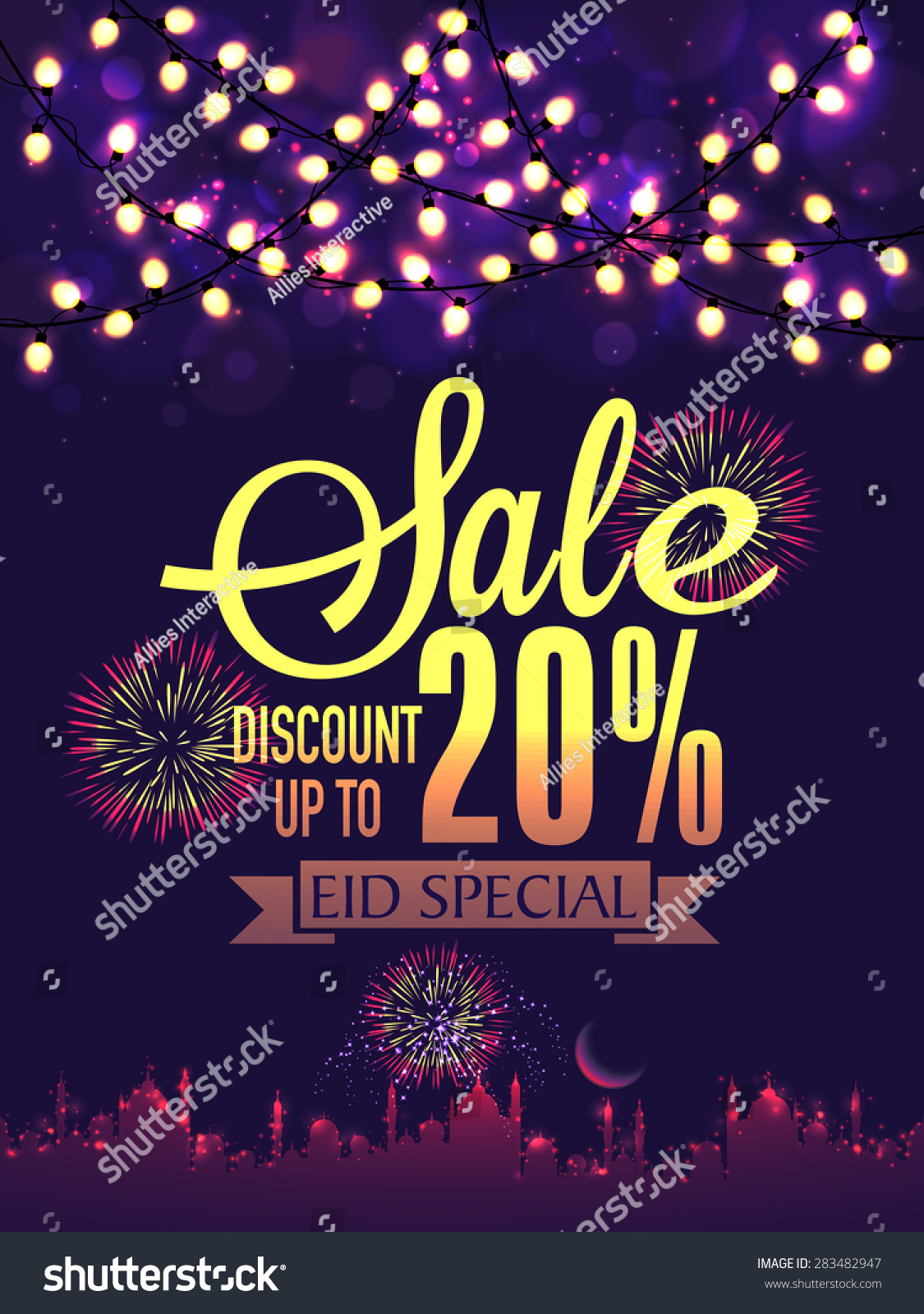 Muslim Community Festival Eid Special Sale Stock Vector 