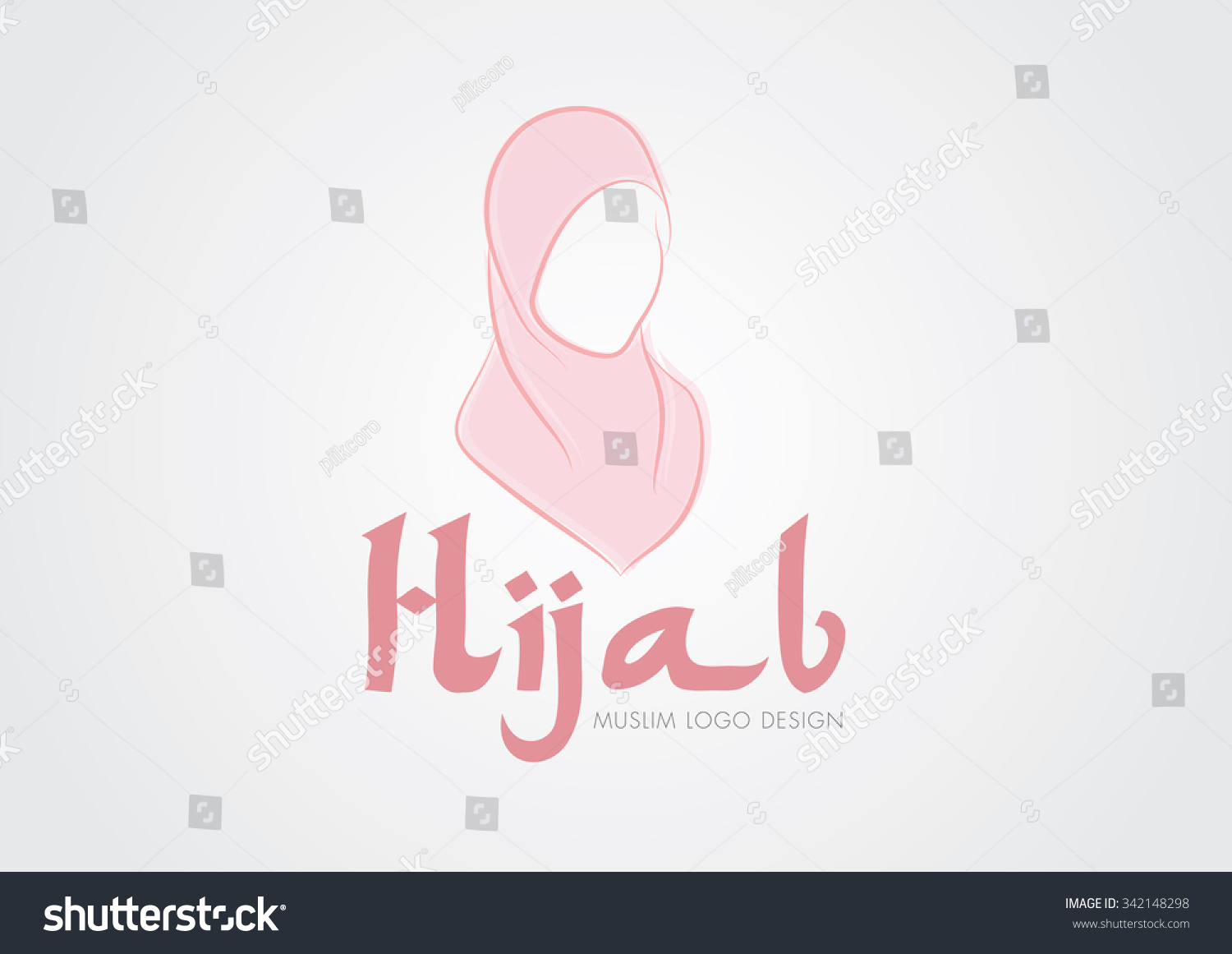 Muslim Female Hijab Logo Design Stock Vector 342148298 