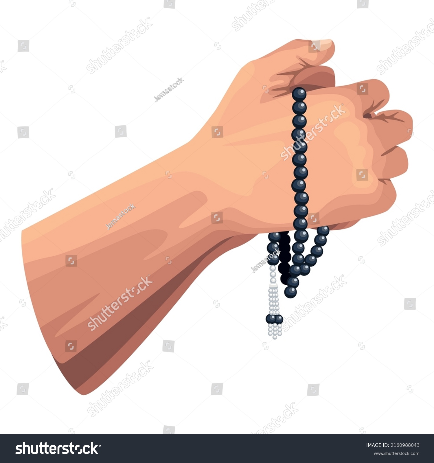 SVG of muslim hands with tasbih icon svg