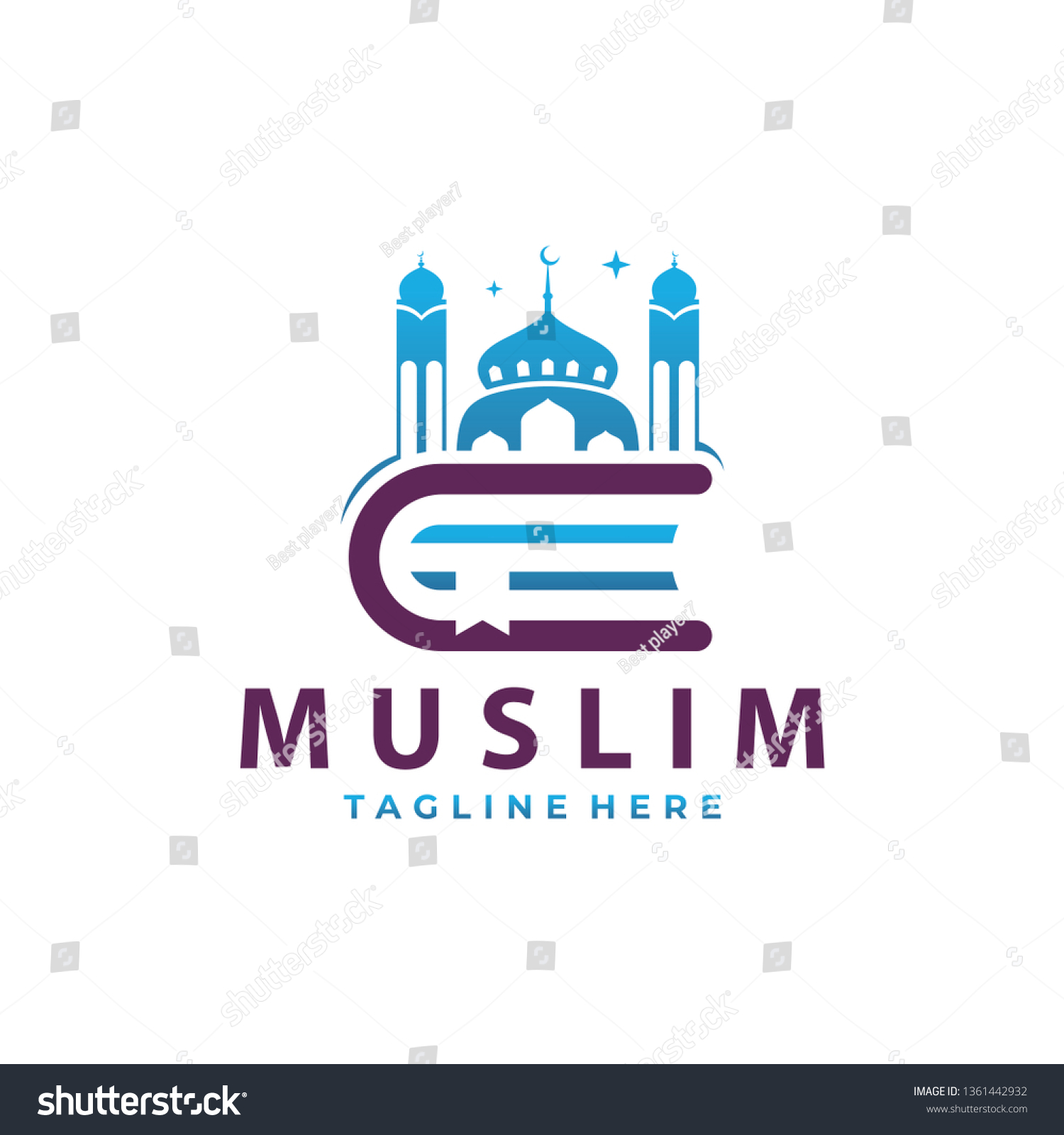 Muslim Learning Logo Icon Stock Vector (royalty Free) 1361442932