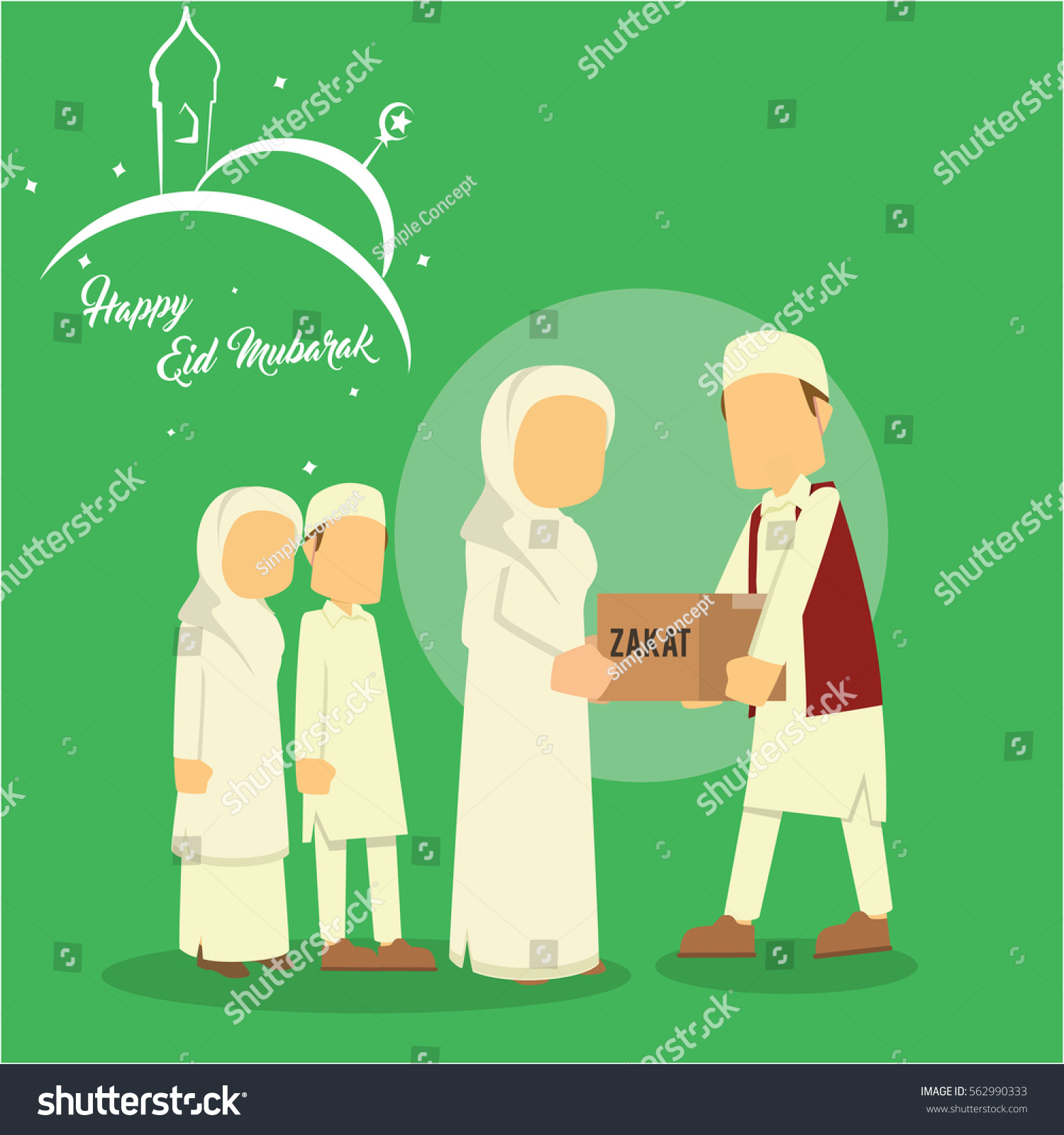 members family zakat Stock Orphans Muslim 562990333 Vector Zakat Giving Man