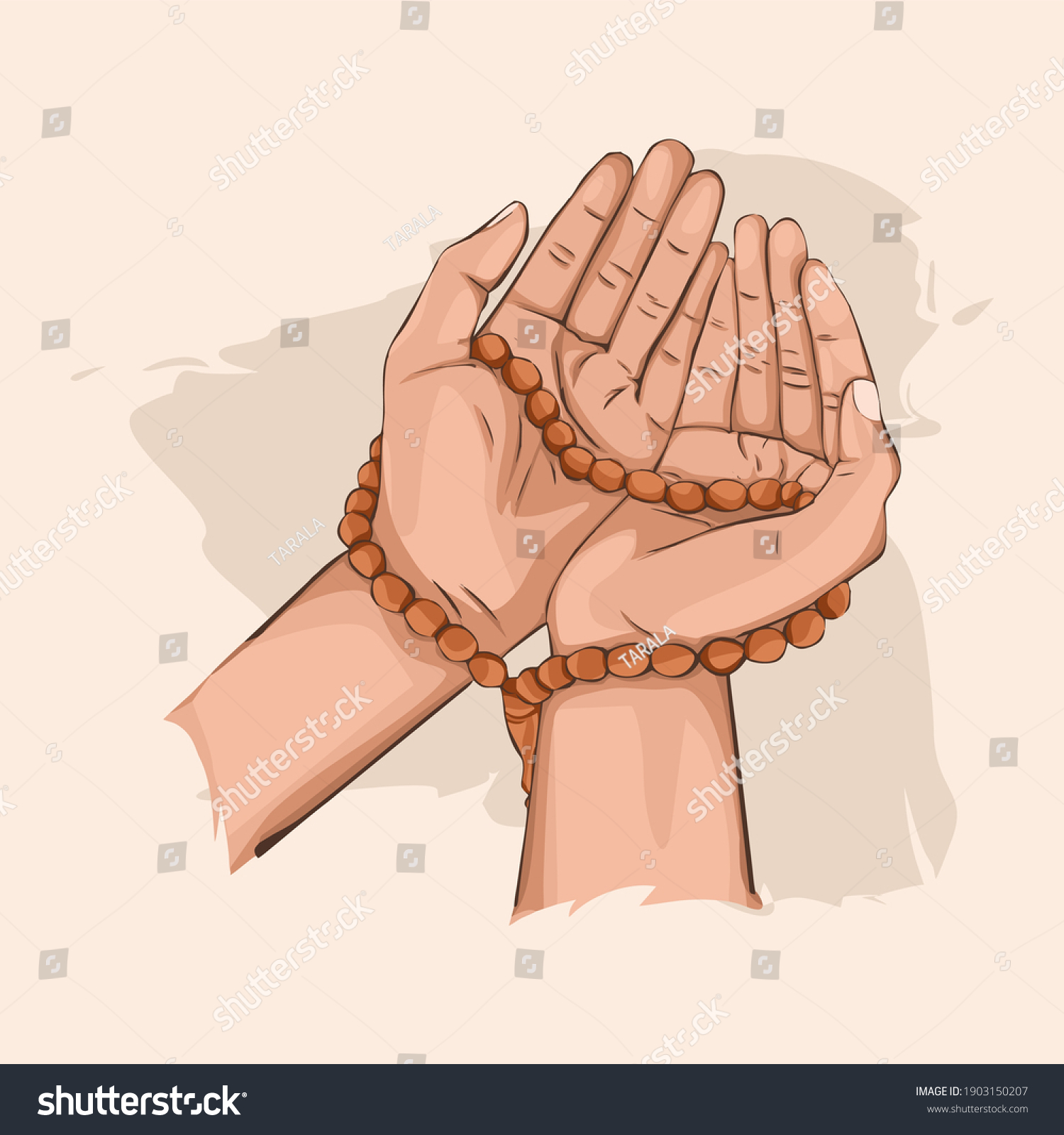 SVG of Muslim man hands holding rosary vector  svg