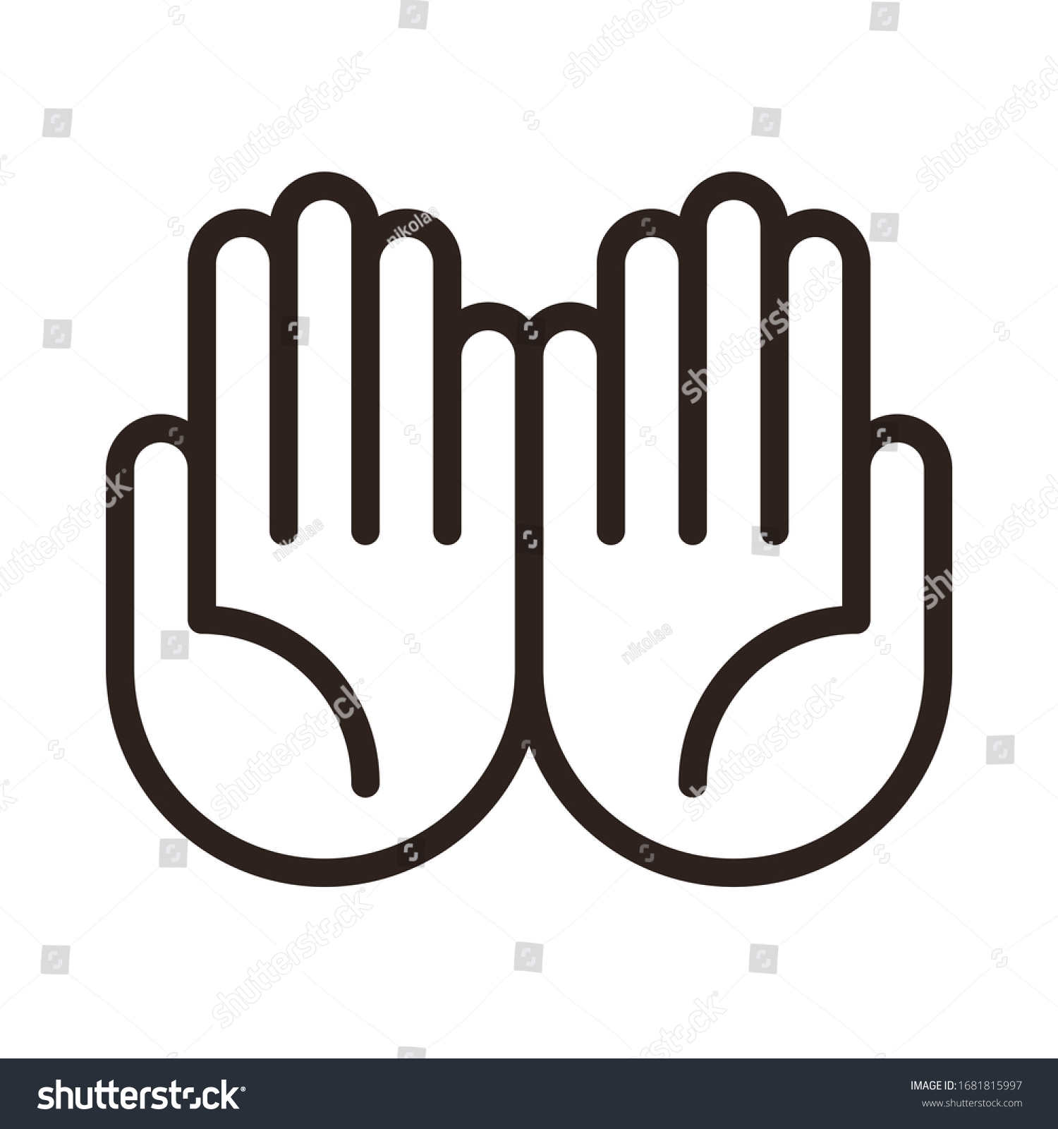 Muslim Prayer Hands Palms Praying Isolated Stock Vector (Royalty Free ...