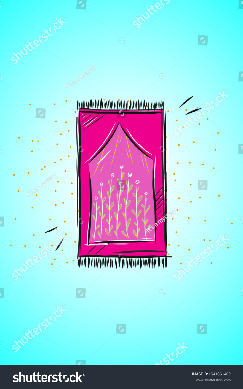 Muslim Religious Prayer Mat Pink Concept Stock Vector Royalty