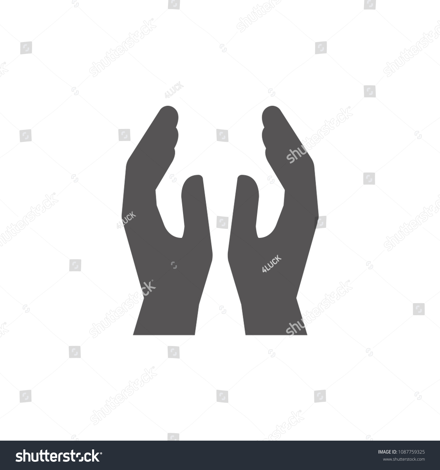 Muslim Worship Icon Vector Prayer Hands Stock Vector (Royalty Free ...