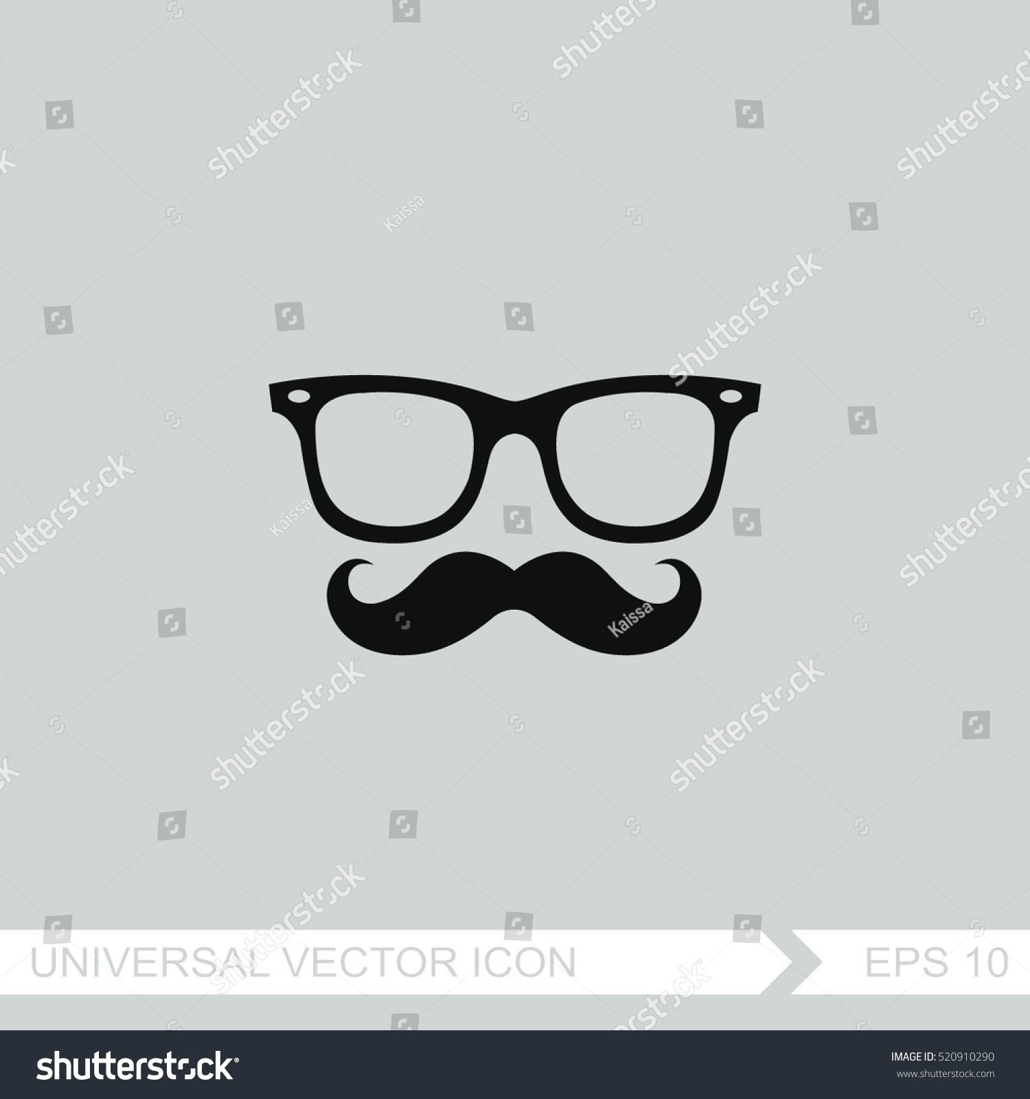 Mustache Glasses Vector Icon Stock Vector (Royalty Free) 520910290