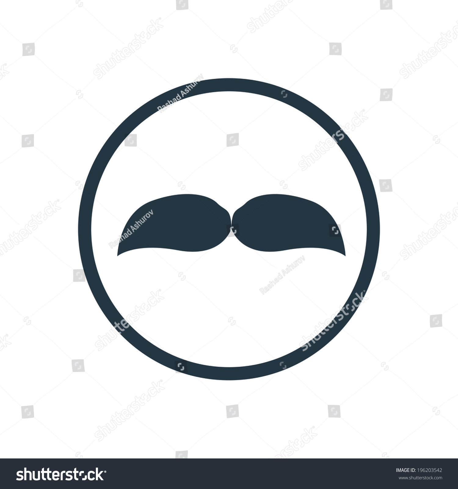 Mustache Icon Stock Vector Illustration 196203542 : Shutterstock