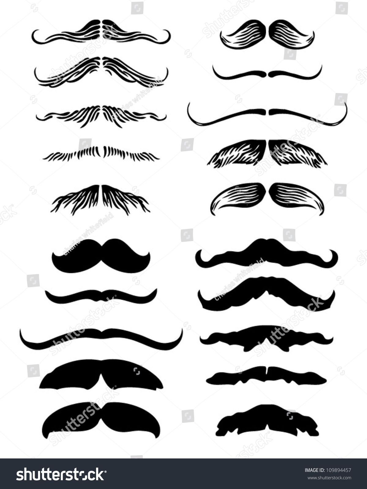 Mustache Whiskers Stock Vector 109894457 - Shutterstock