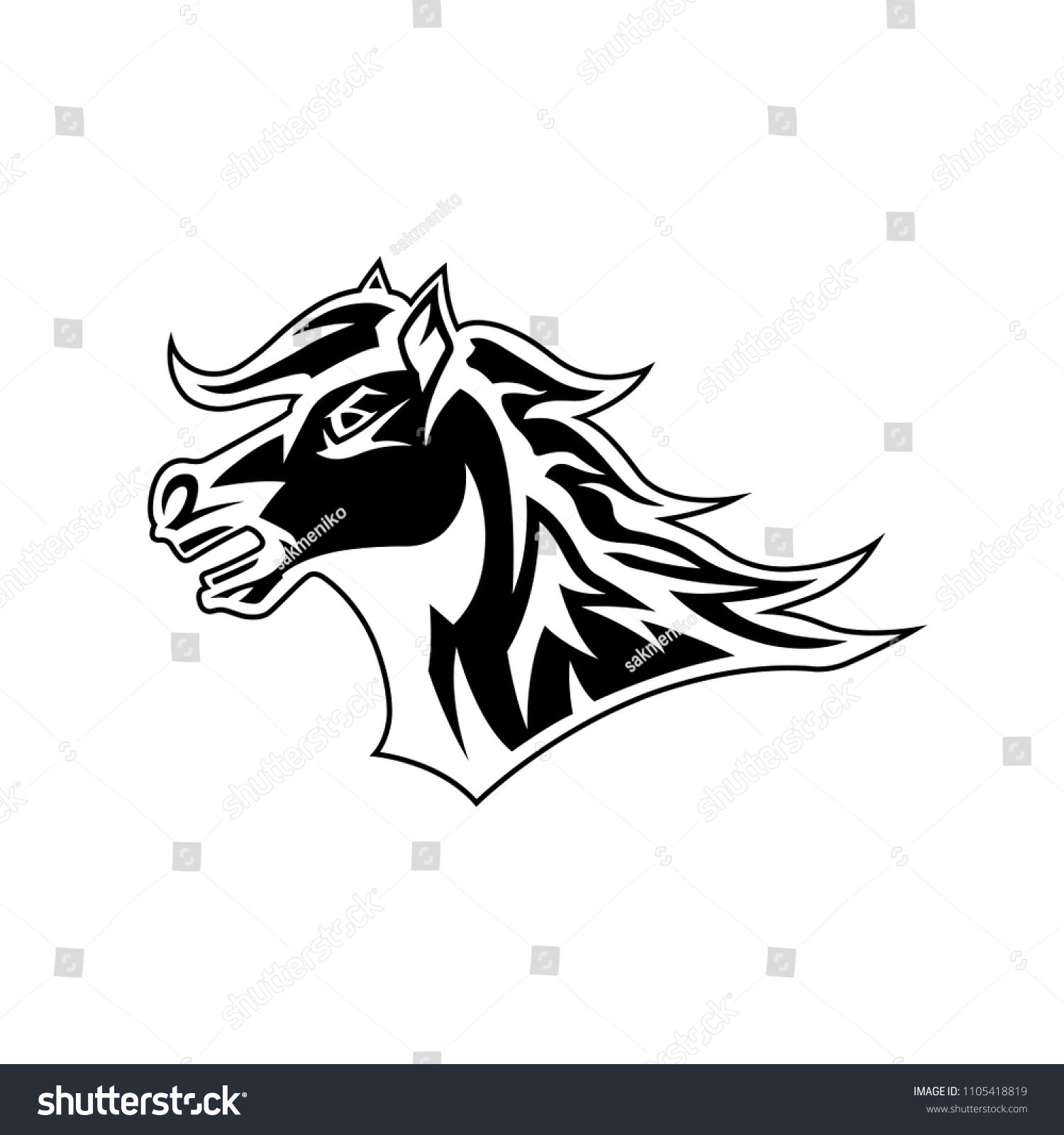 Mustang Mascot Logo Vector Stock Vector (Royalty Free) 1105418819