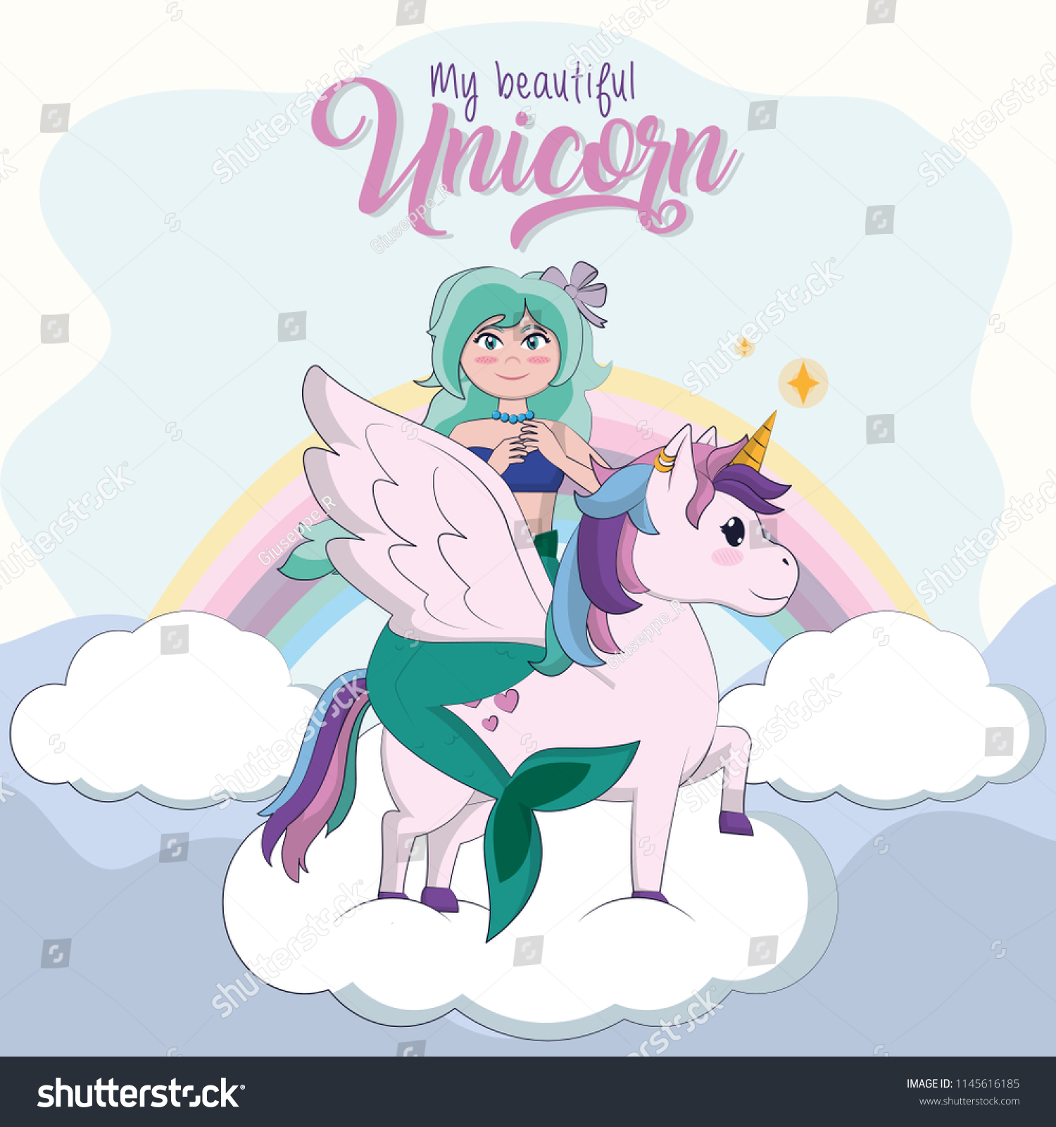 SVG of My beautiful unicorn cartoon svg