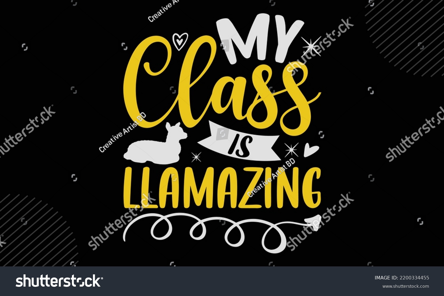SVG of My Class Is Llamazing - Llama T shirt Design, Hand lettering illustration for your design, Modern calligraphy, Svg Files for Cricut, Poster, EPS svg