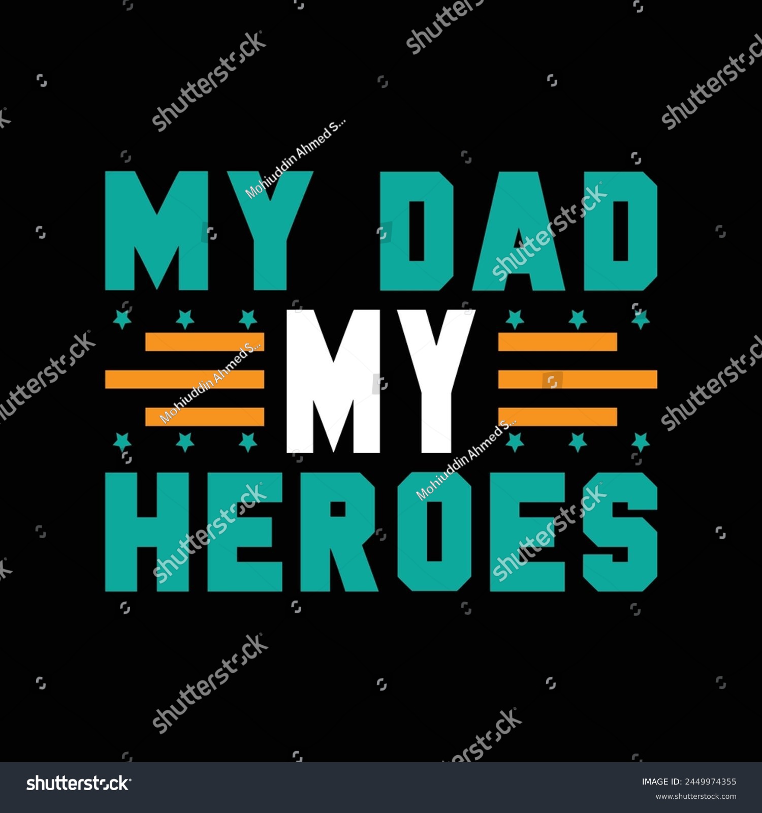 SVG of MY DAD MY HEROES illustrations with patches for t-shirts and other uses svg