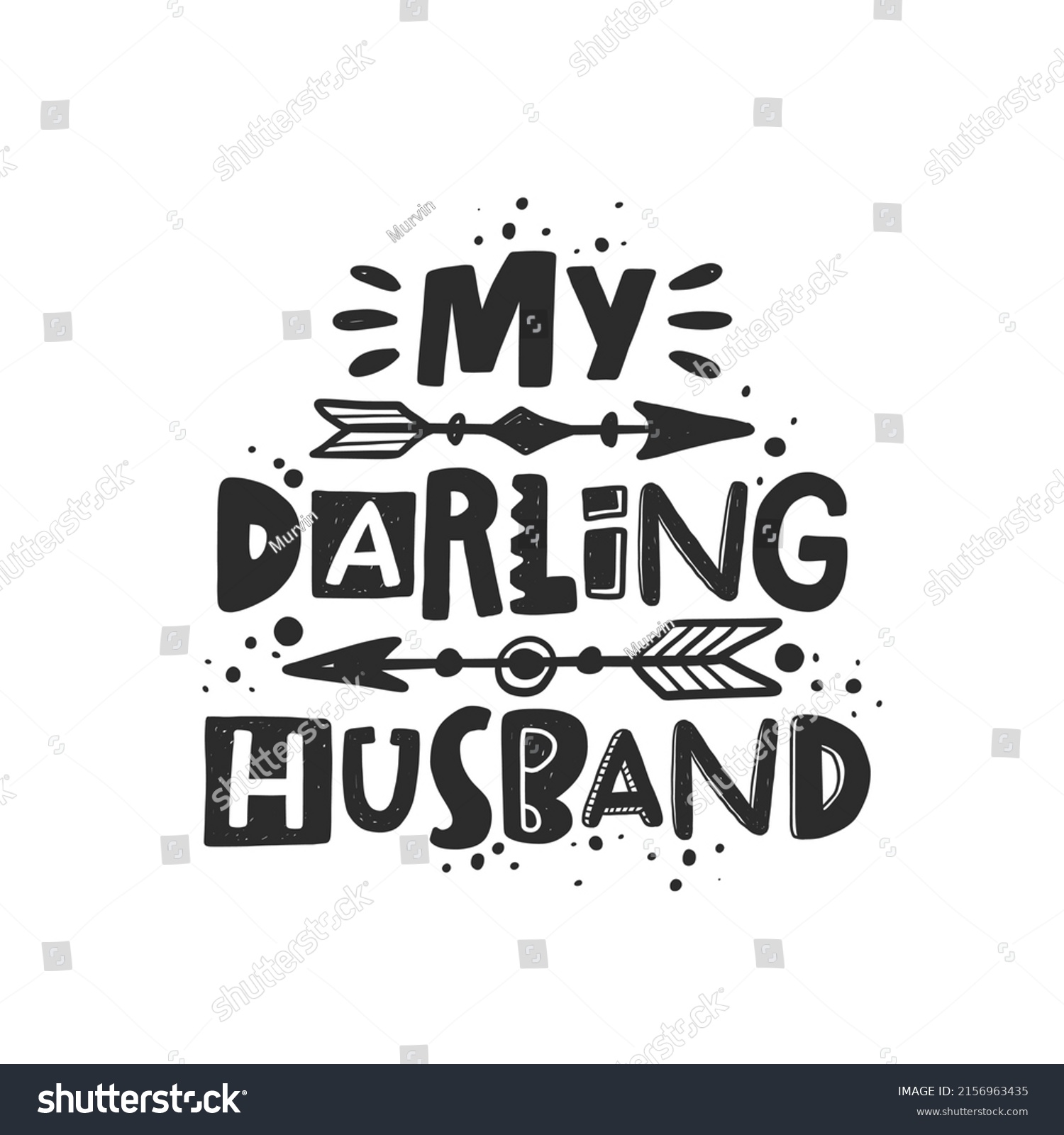 My Darling Husband Hand Drawn Illustration Stock Vector (Royalty Free ...