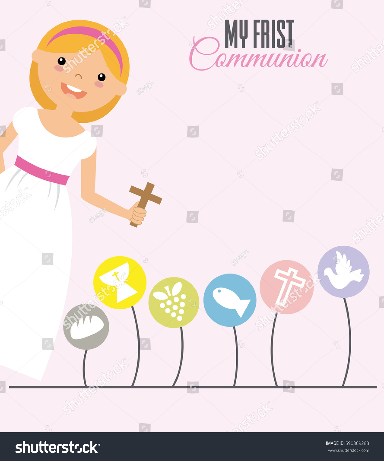 Uncategorized Girlspace my first communion girl space text stock vector 590369288 for text