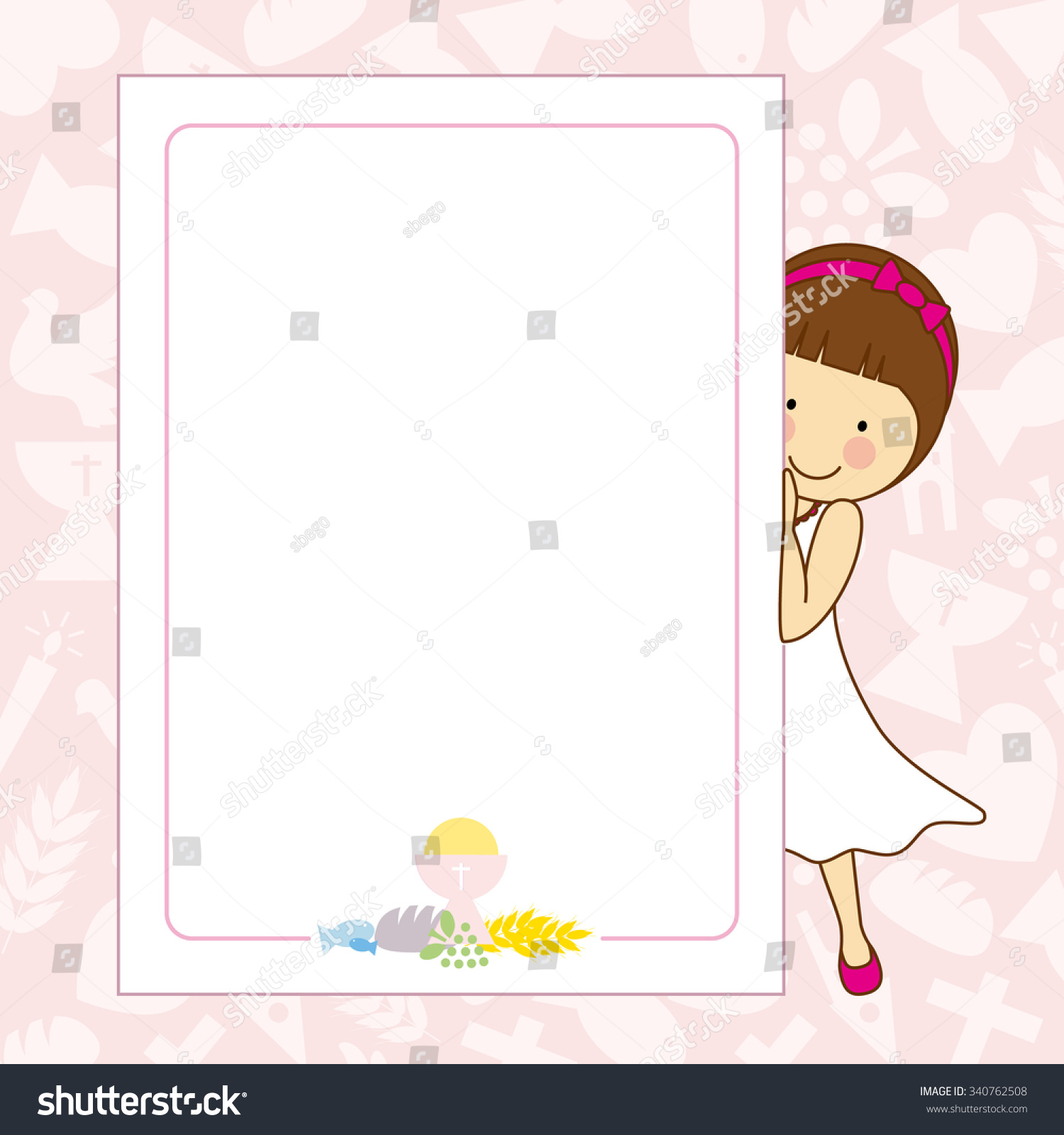 Uncategorized Girlspace my first communion girl space text stock vector 340762508 for or photo