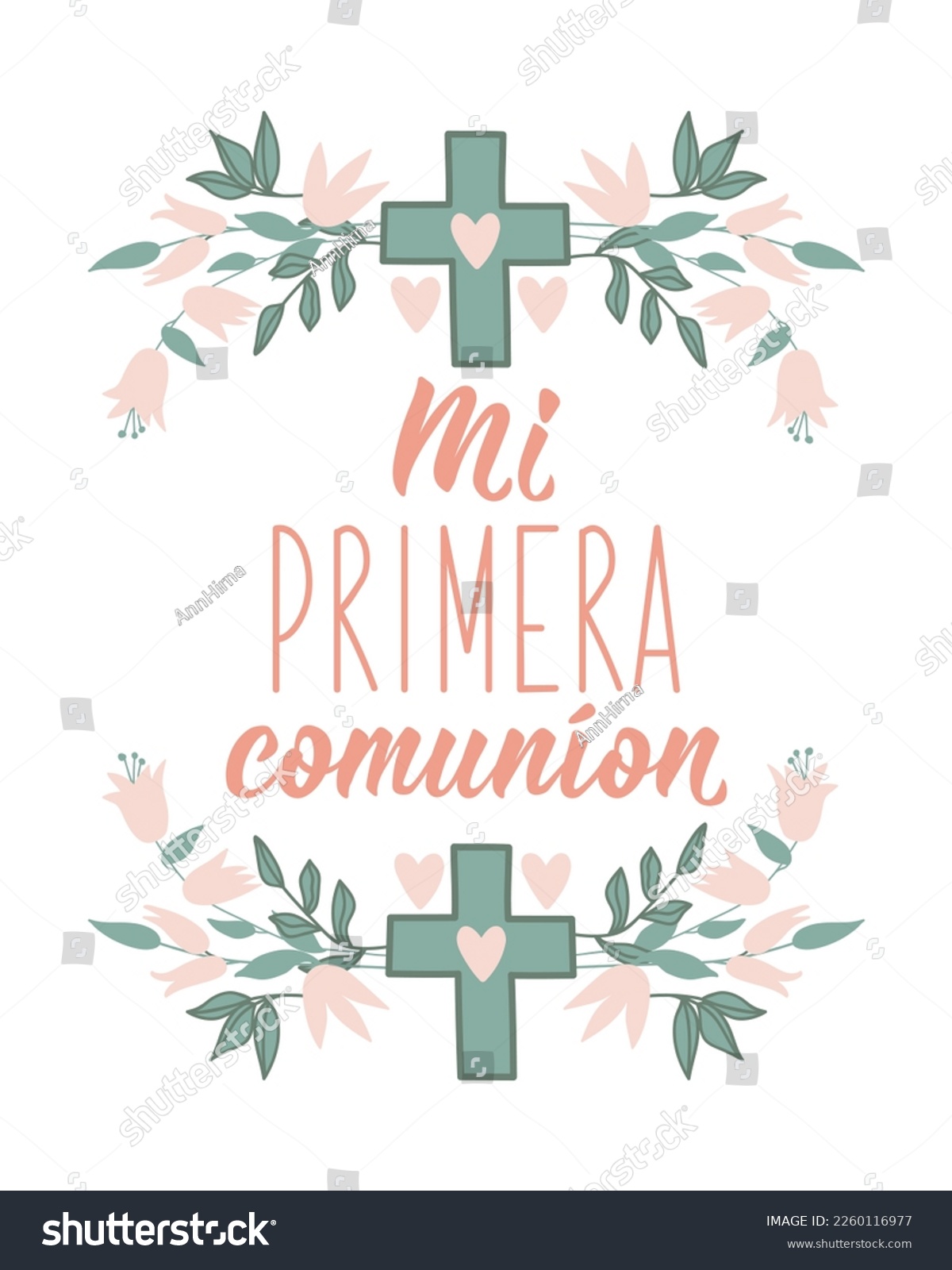 SVG of My first communion greeting card. Lettering. Translation from Spanish - My first communion. Element for flyers, banner and posters. Modern calligraphy. svg