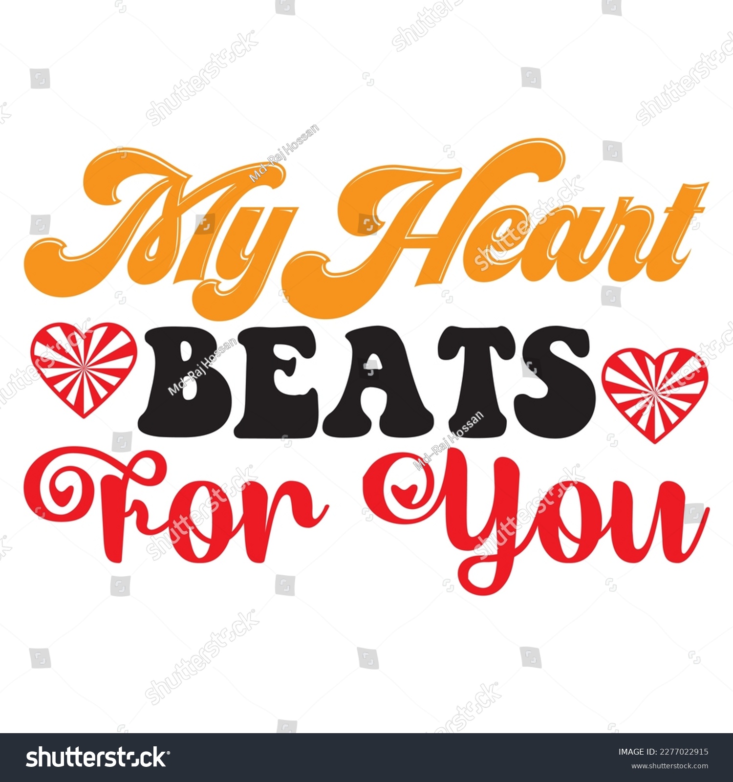 SVG of My Heart Beats for You T-shirt Design Vector File svg