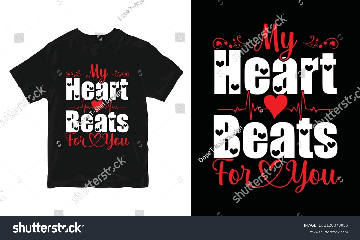 SVG of My Heart Beats For You - Valentine's Day T-shirt Design svg