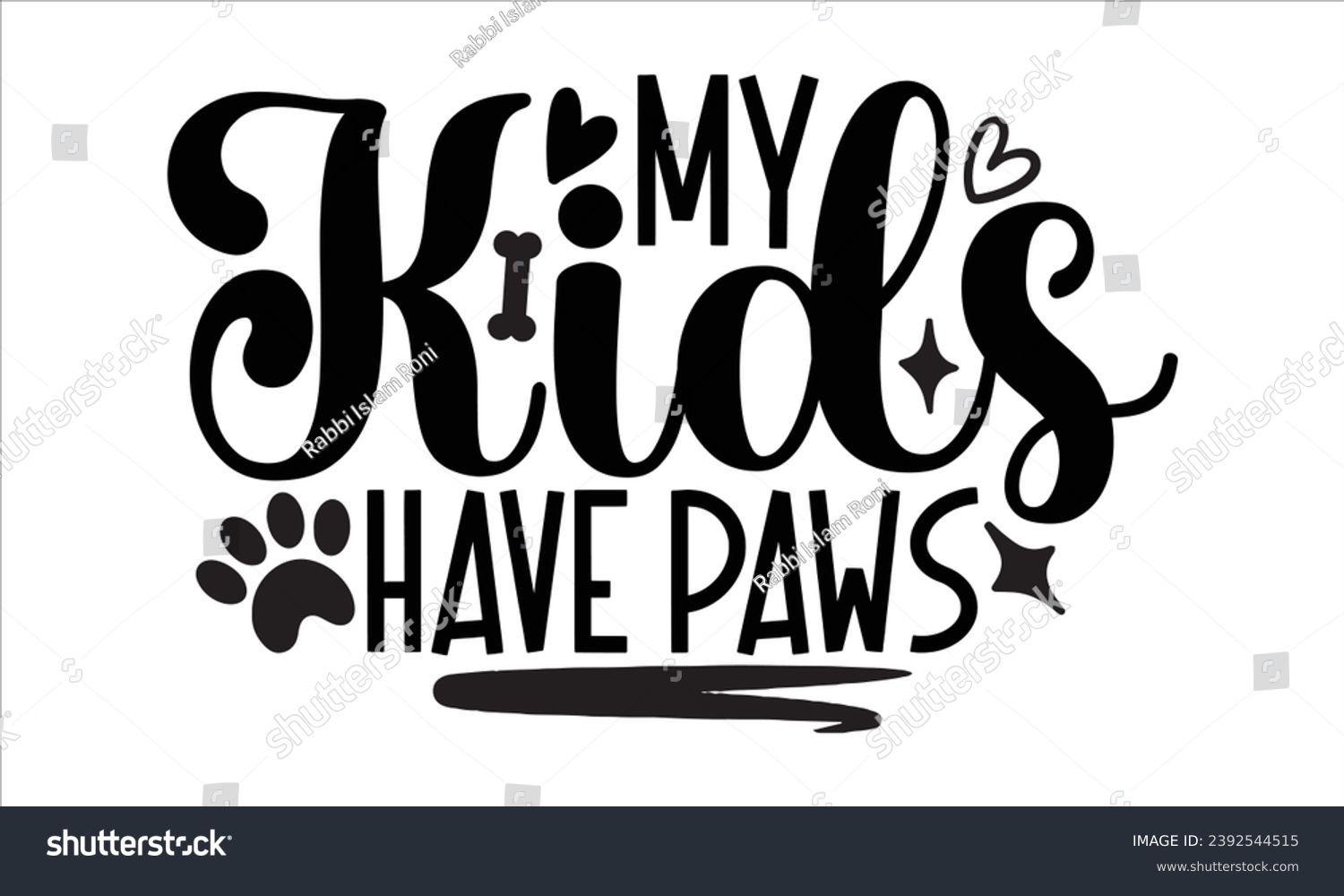 SVG of My Kids Have Paws, Cat t-shirt design vector file svg
