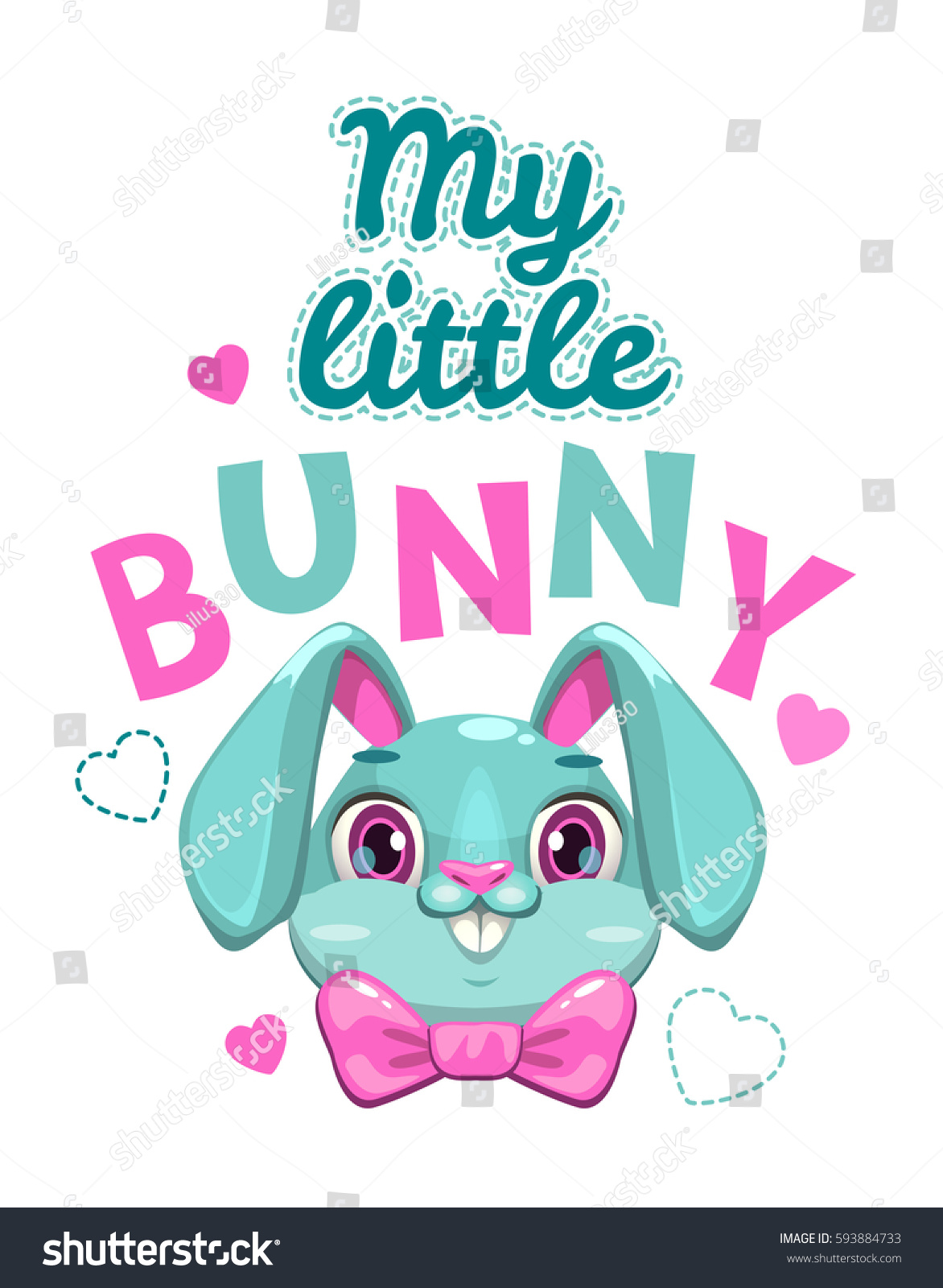 My Little Bunny Vector Illustration Cute Stock Vector 593884733 ...