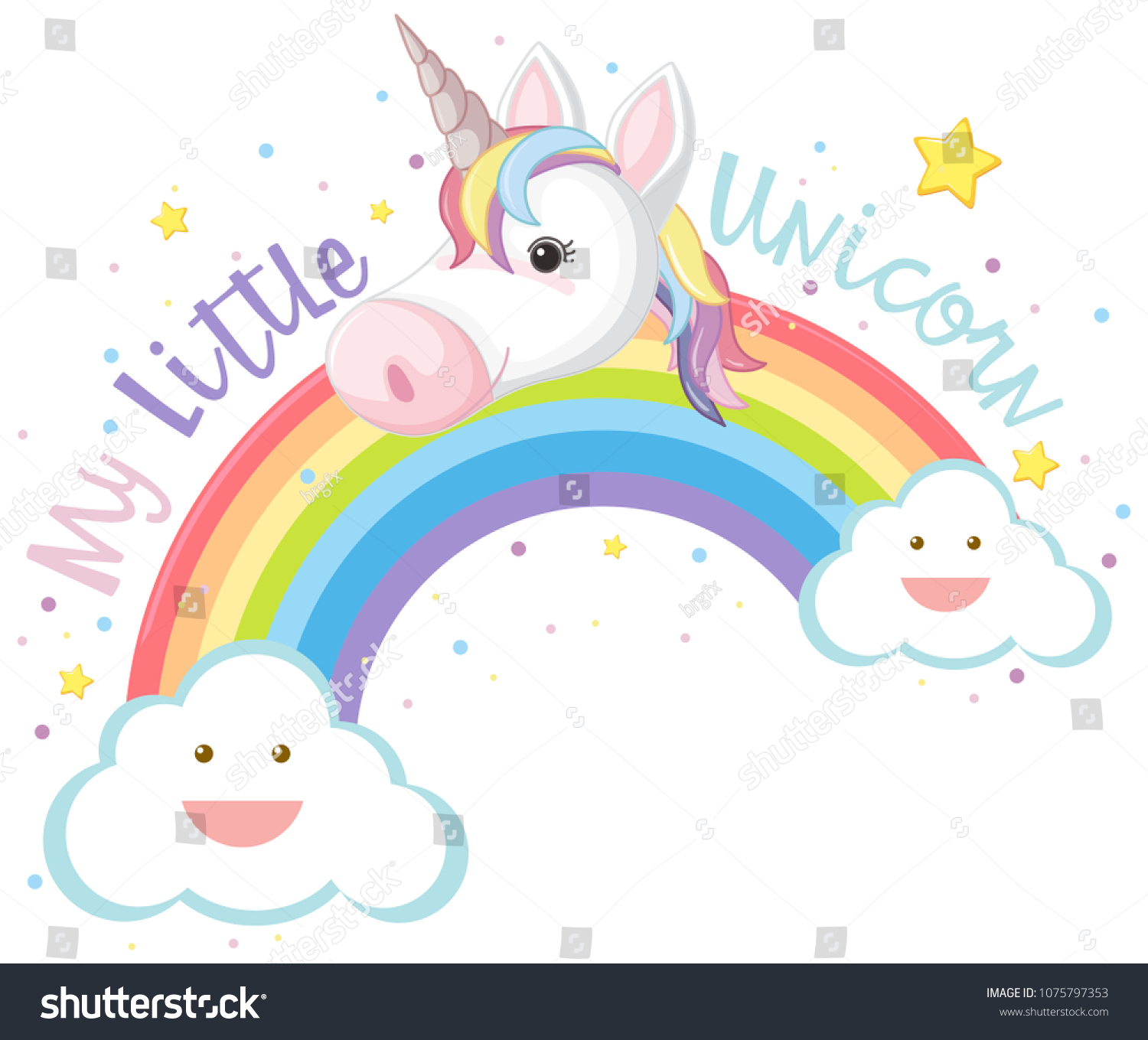 SVG of My Little Unicorn and Rainbow illustration svg