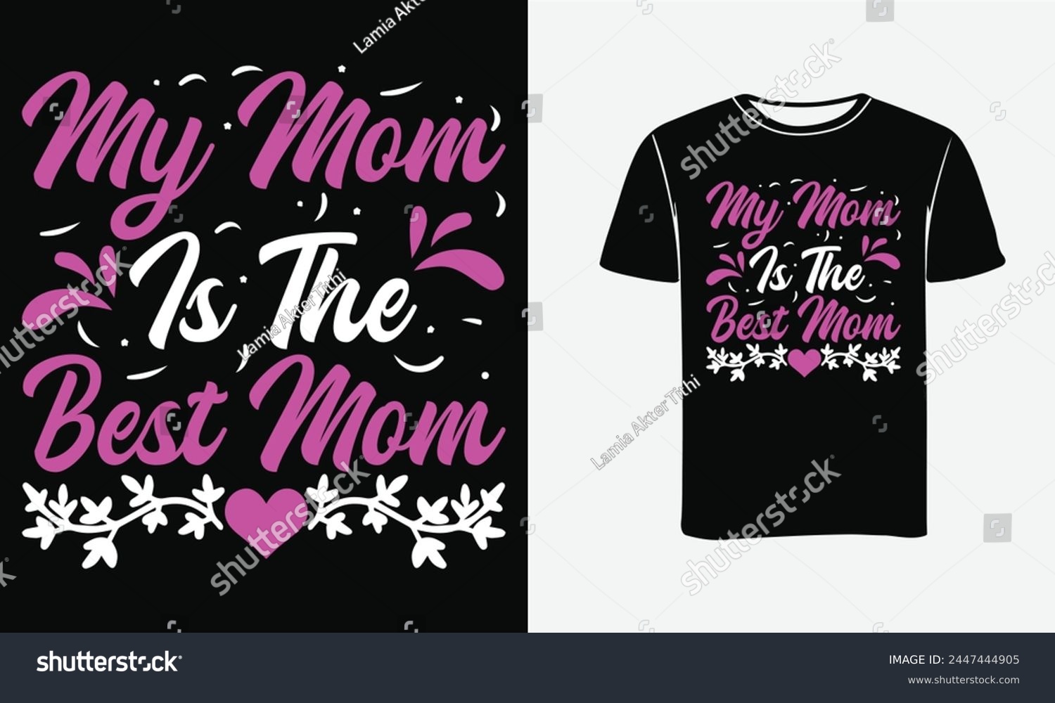 SVG of My Mom Is The Best  . Mother's day shirt print template, typography design for mom mommy mama daughter grandma girl women aunt mom life child best mom adorable shirt .  svg